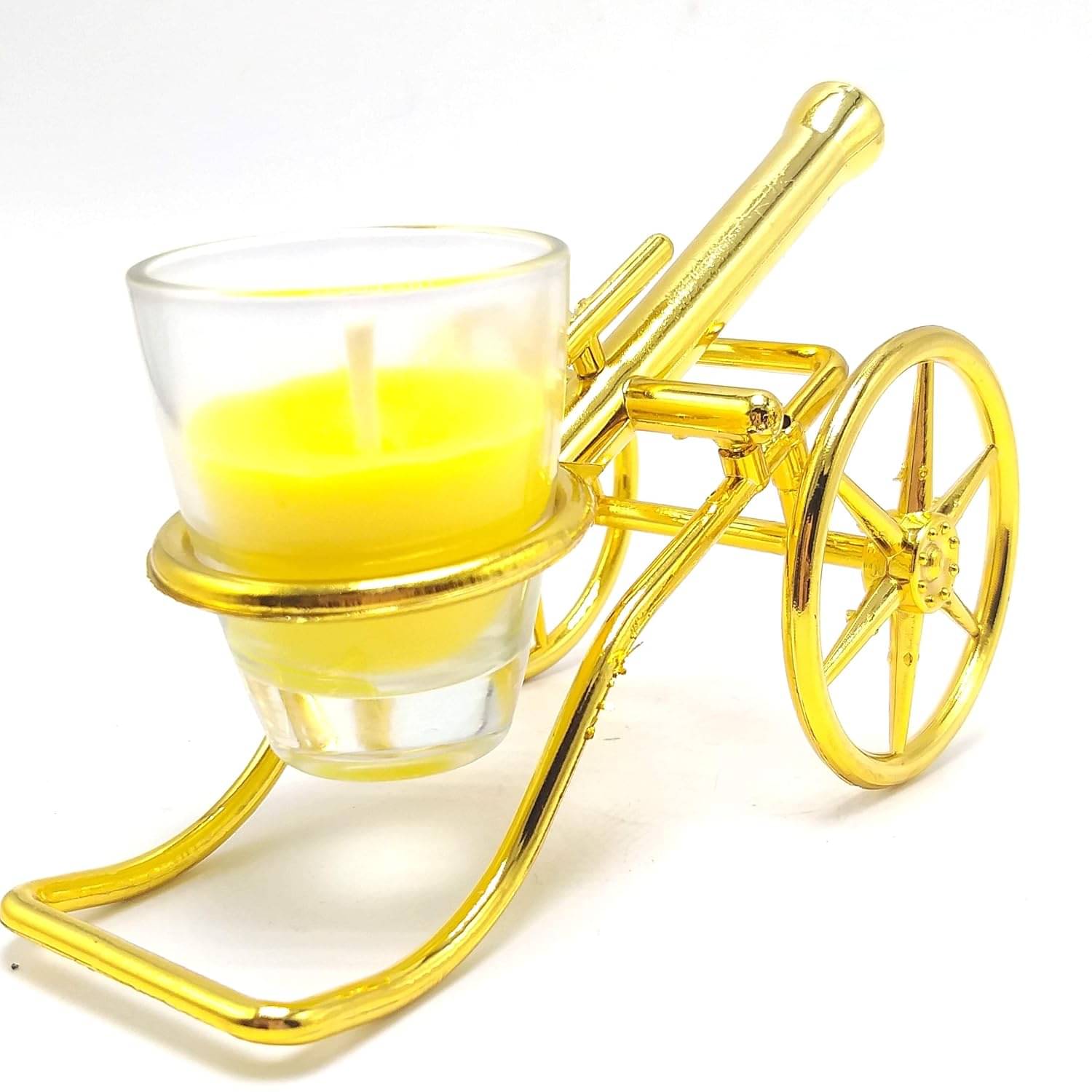     			SNOB Gold Table Top Plastic Tea Light Holder - Pack of 2