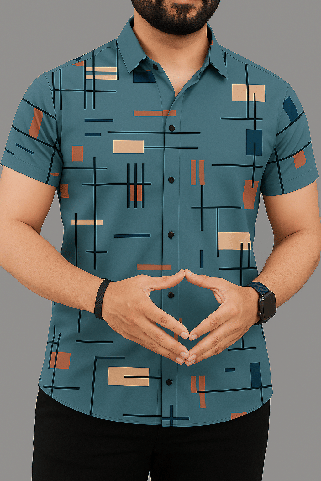 SOLBIZA Elastane Regular Fit Self Design Half Sleeves Men's Casual Shirt - Multicolor ( Pack of 1 ) SOLBIZA Elastane Regular Fit Self Design Half Sleeves Men's Casual Shirt - Multicolor ( Pack of 1 )