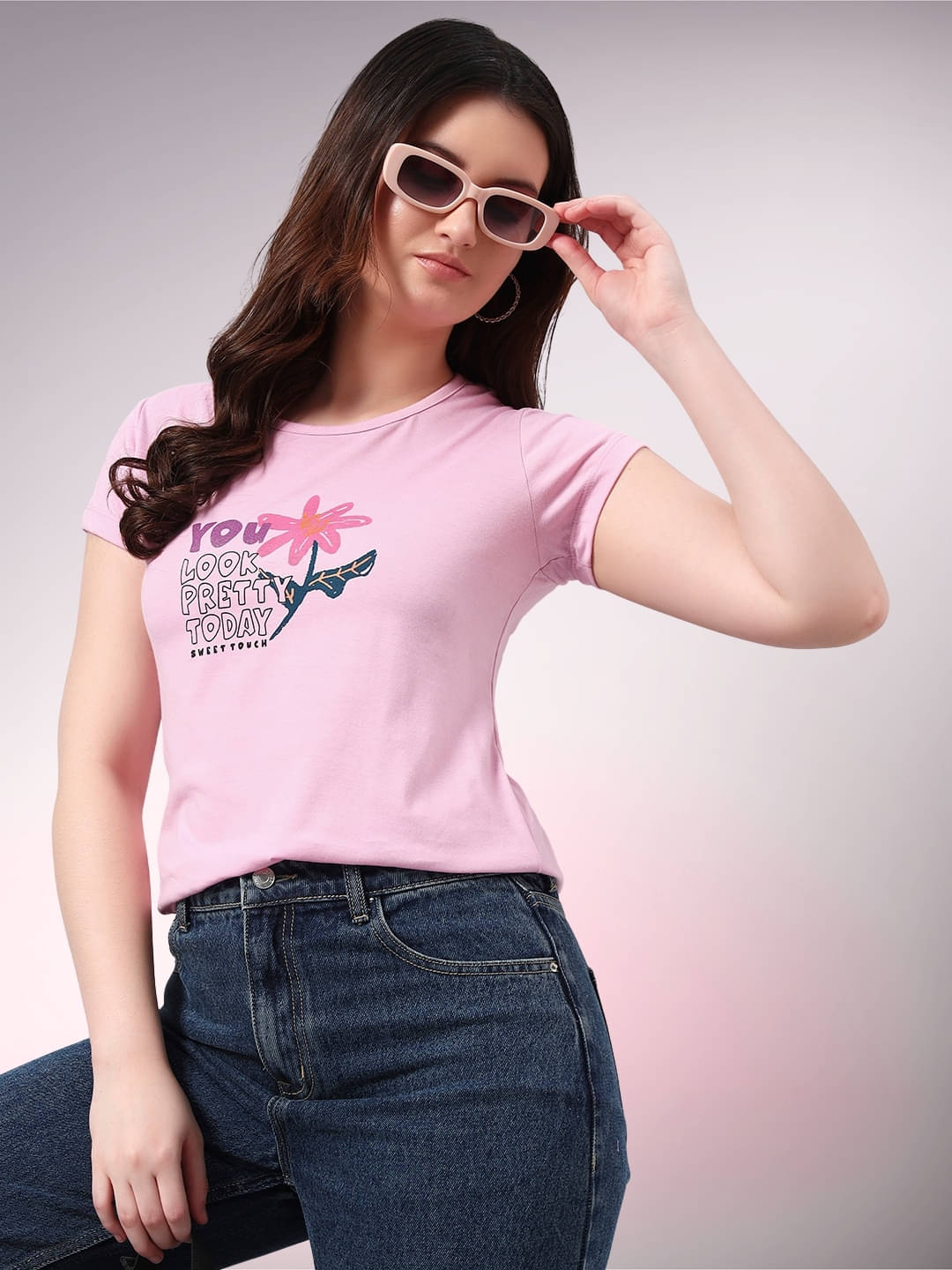 SWEETTOUCHMJO Women's Cotton Blend Regular Top ( Light Pink ) SWEETTOUCHMJO Women's Cotton Blend Regular Top ( Light Pink )