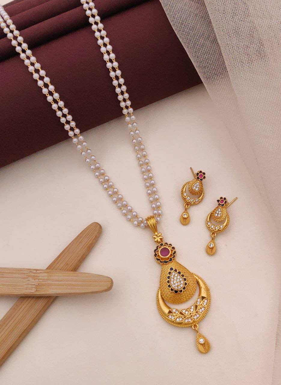 Shivay Fashion hub Gold Pendant set ( Pack of 1 ) Shivay Fashion hub Gold Pendant set ( Pack of 1 )