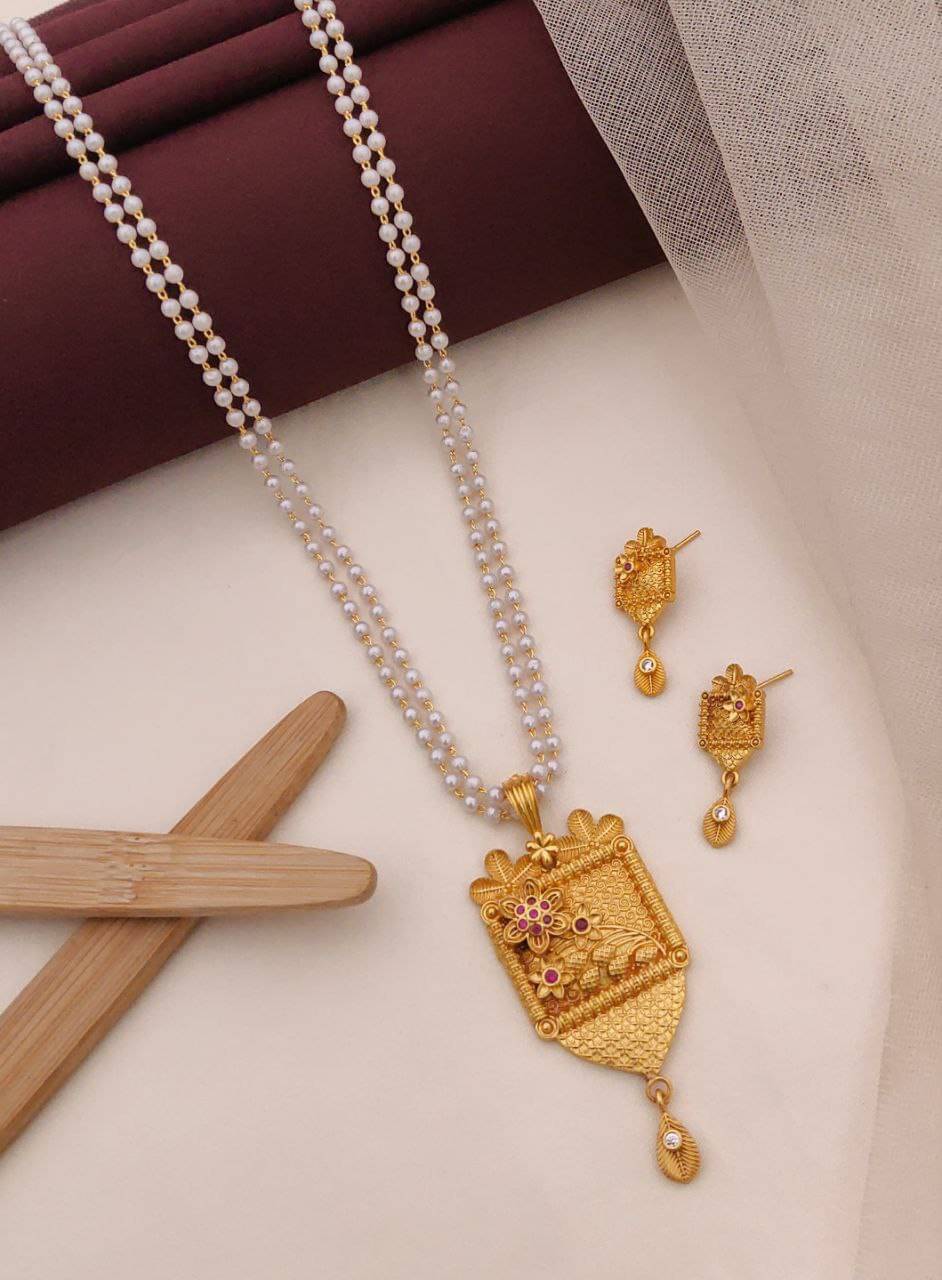 Shivay Fashion hub Gold Pendant set ( Pack of 1 ) Shivay Fashion hub Gold Pendant set ( Pack of 1 )