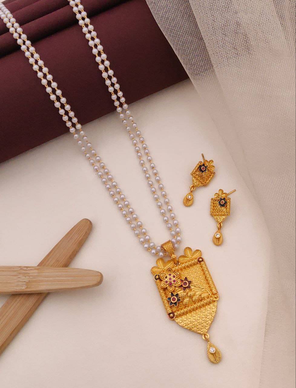 Shivay Fashion hub Gold Pendant set ( Pack of 1 ) Shivay Fashion hub Gold Pendant set ( Pack of 1 )