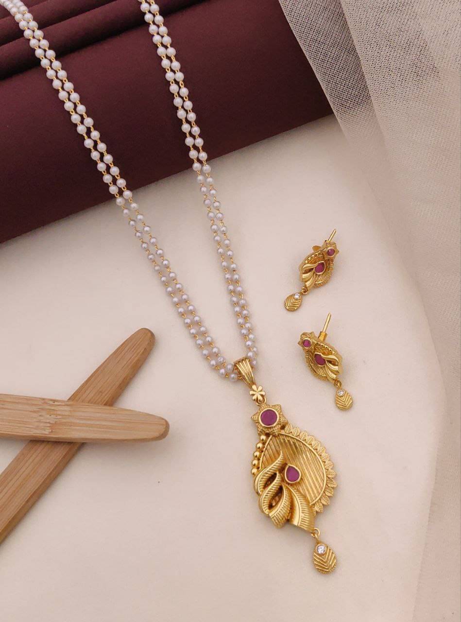 Shivay Fashion hub Gold Pendant set ( Pack of 1 ) Shivay Fashion hub Gold Pendant set ( Pack of 1 )