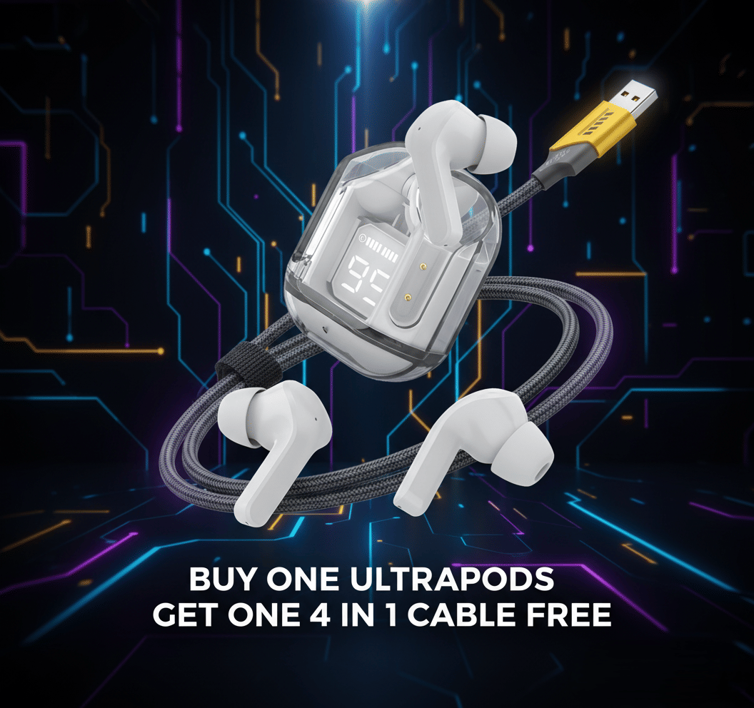     			Ultrapod Earpod True Wireless Bluetooth (TWS Earphone), 30 Hrs Play Time, 10mm HD Drivers, Sweat Proof - white - Combo