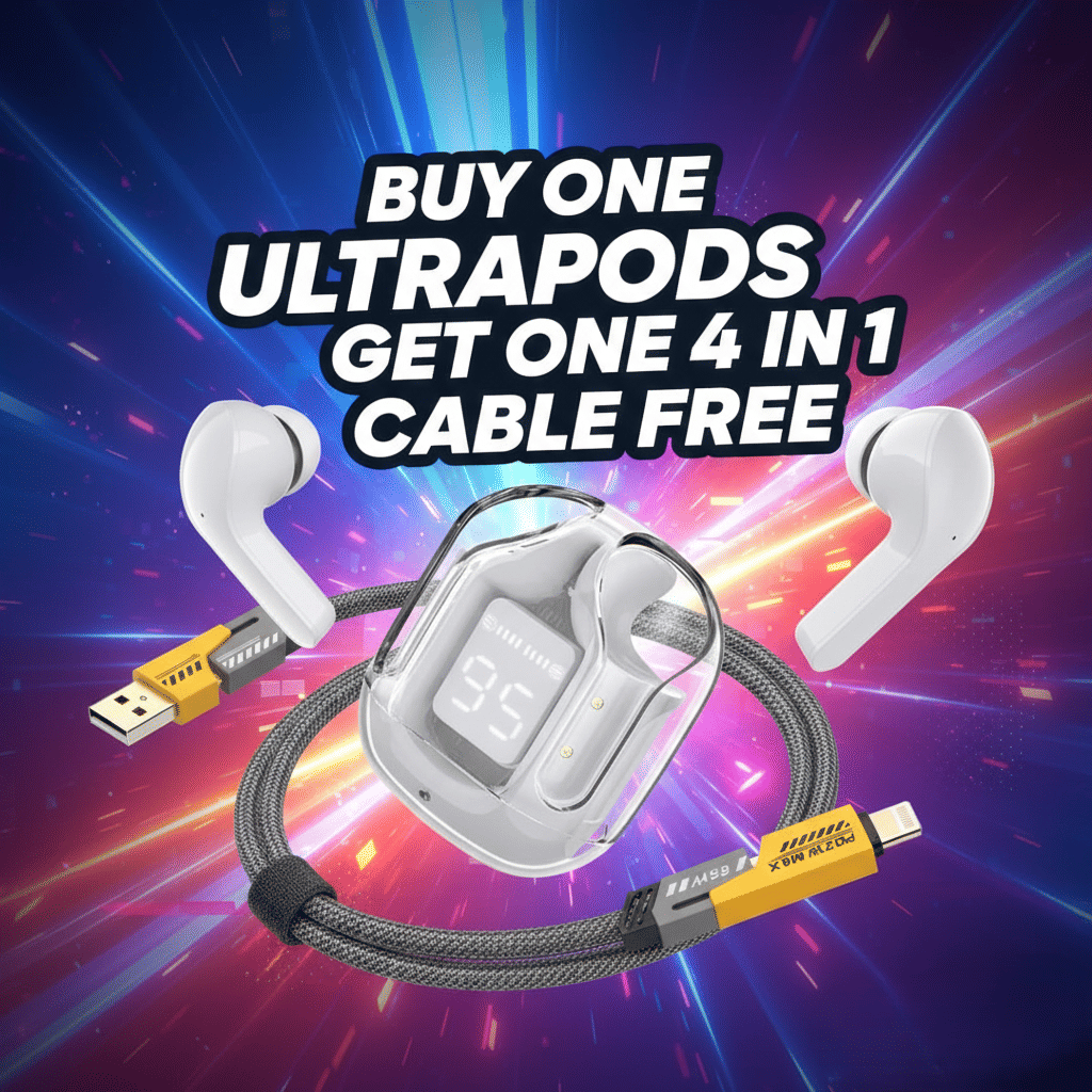     			Ultrapod Earpod True Wireless Bluetooth (TWS Earphone), 30 Hrs Play Time, 10mm HD Drivers, Sweat Proof - white - Combo