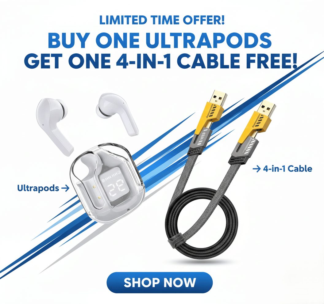     			Ultrapod Earpod True Wireless Bluetooth (TWS Earphone), 30 Hrs Play Time, 10mm HD Drivers, Sweat Proof - white - Combo