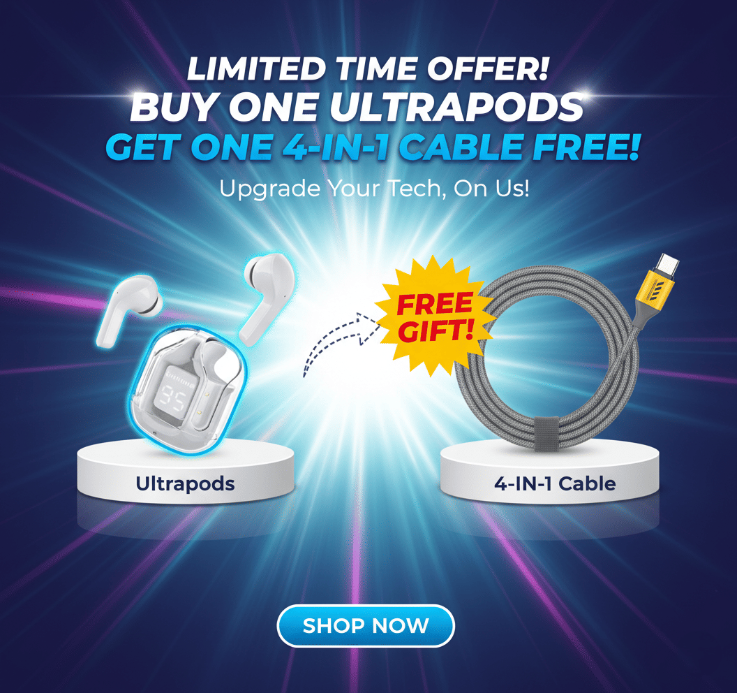     			Ultrapod Earpod True Wireless Bluetooth (TWS Earphone), 30 Hrs Play Time, 10mm HD Drivers, Sweat Proof - white - Combo