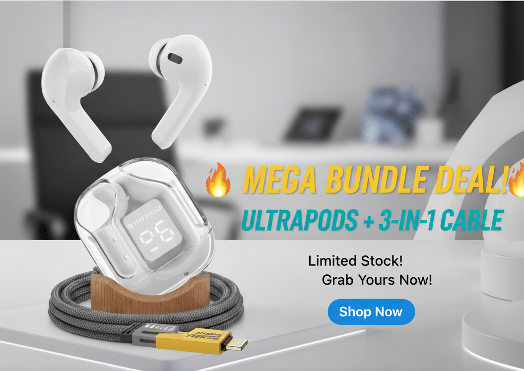     			Ultrapod Earpod True Wireless Bluetooth (TWS Earphone), 30 Hrs Play Time, 10mm HD Drivers, Sweat Proof - white - Combo