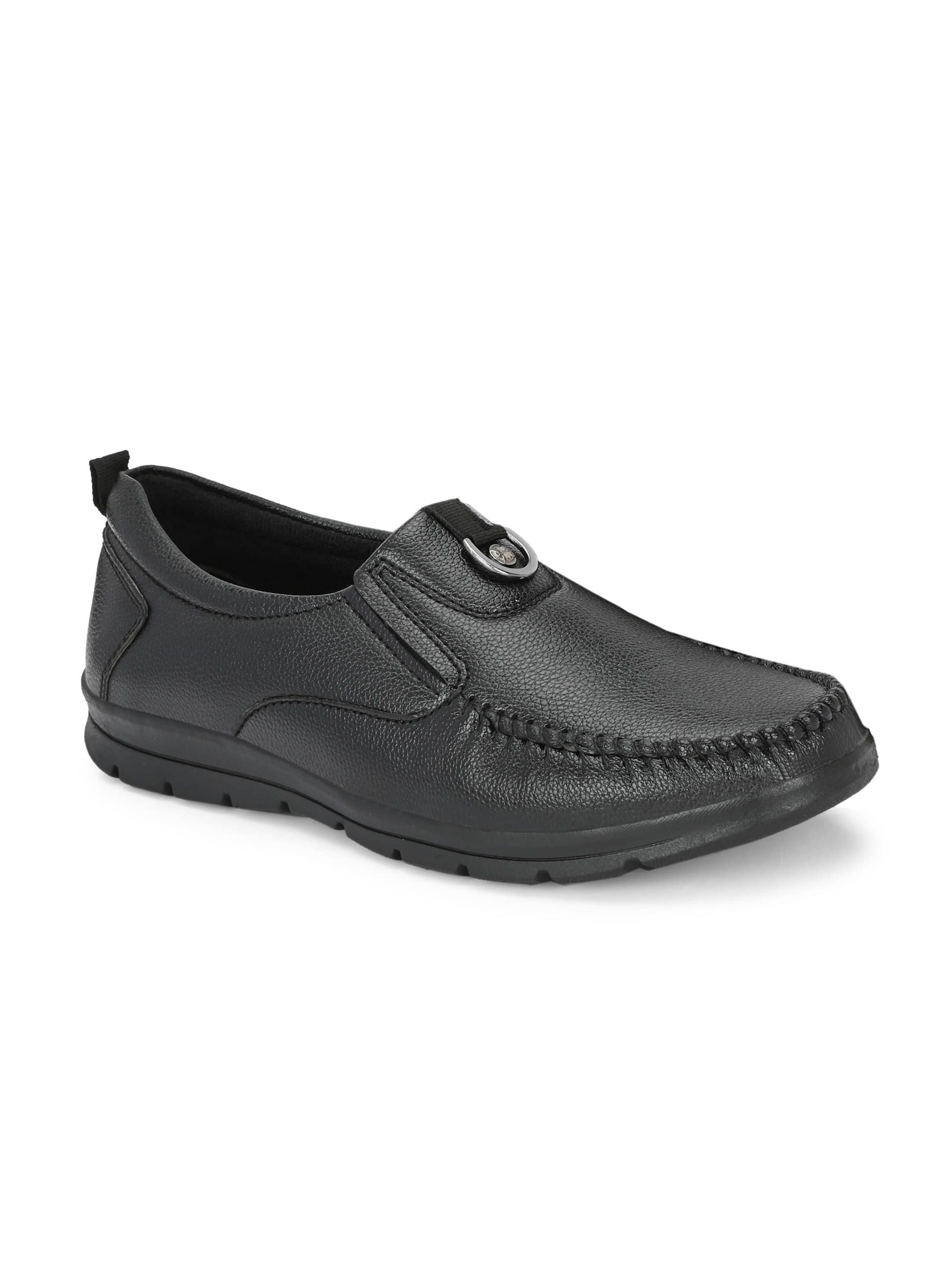     			VEESHOE Black Men's Slip on Shoes