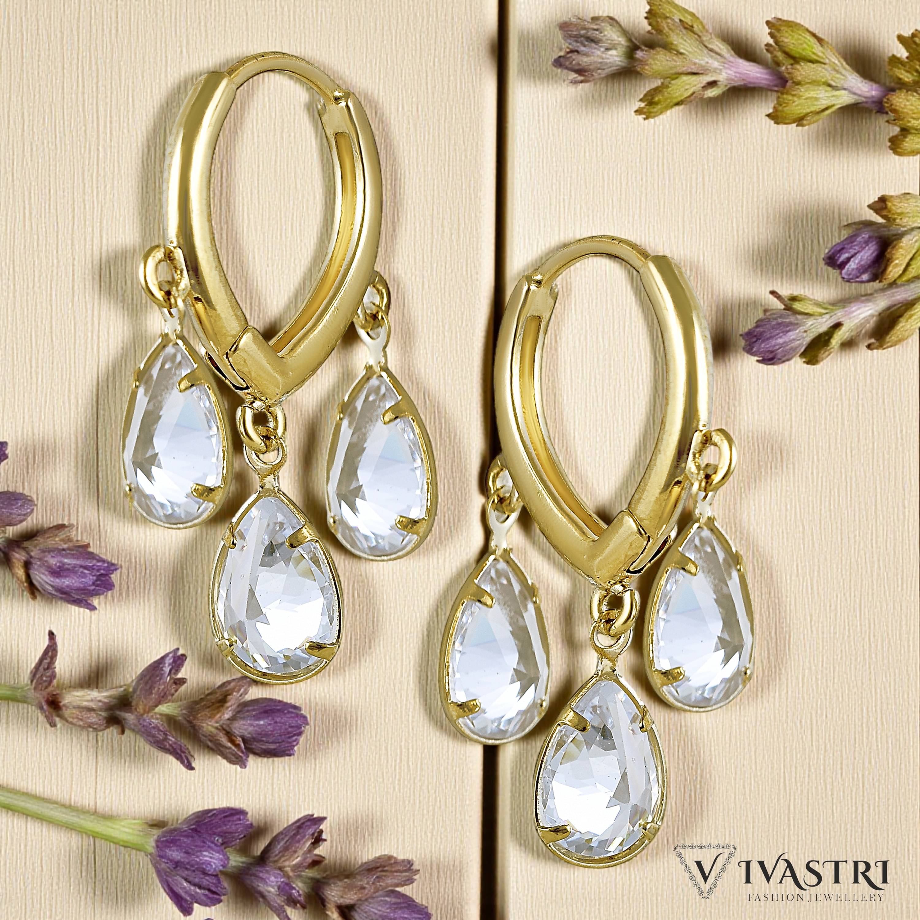     			VIVASTRI Gold Drop Earrings ( Pack of 1 )