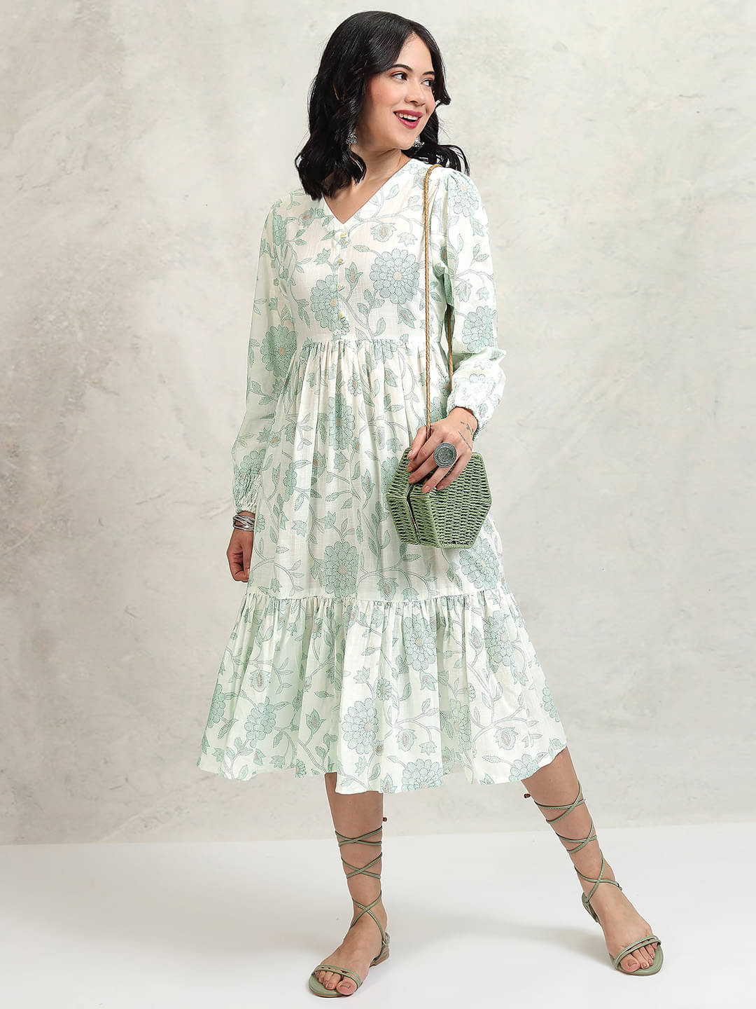     			Vishudh Women Cotton Maxi ( Green )