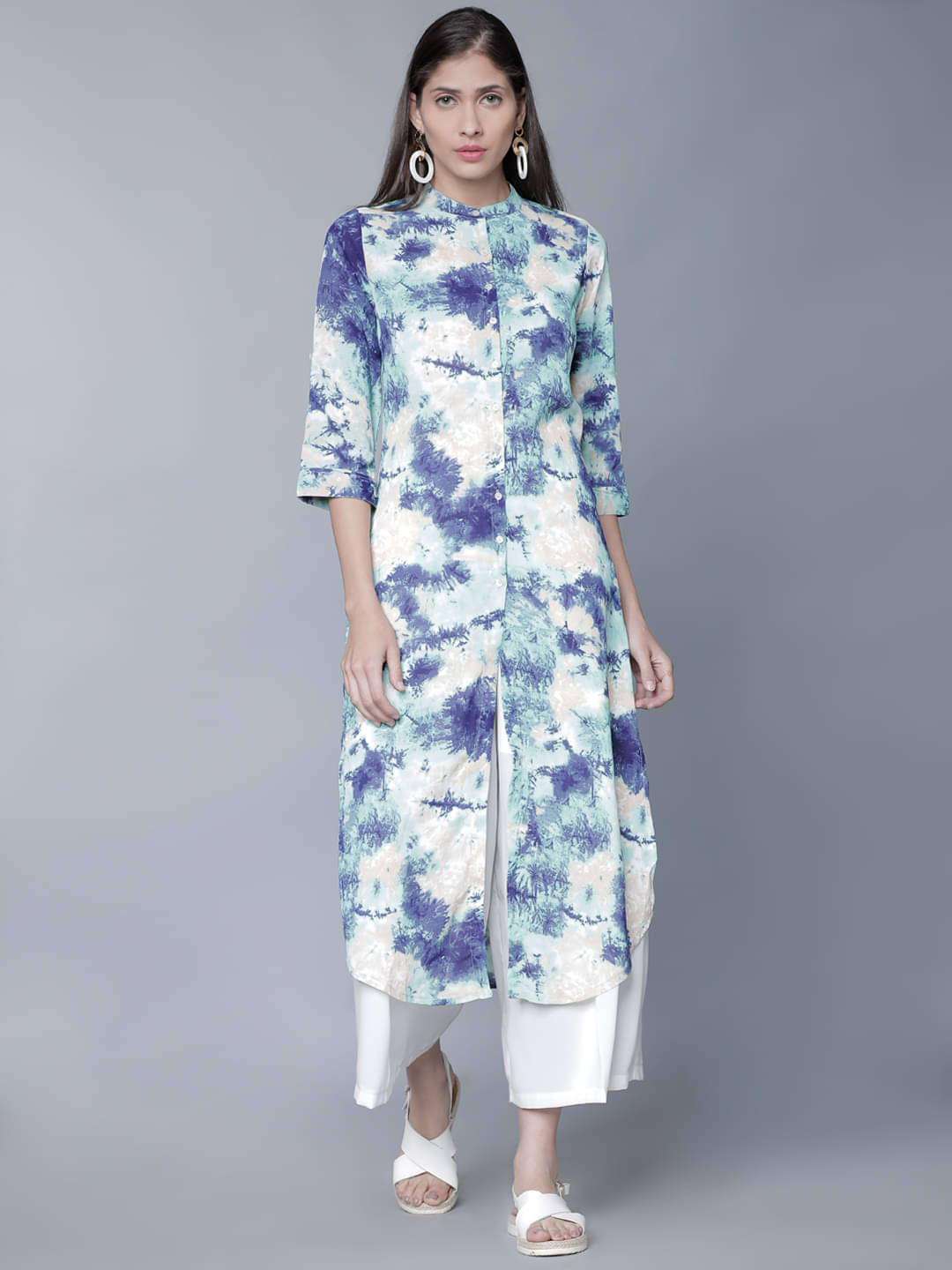     			Vishudh Women Polyester Printed Straight Kurti ( Green )