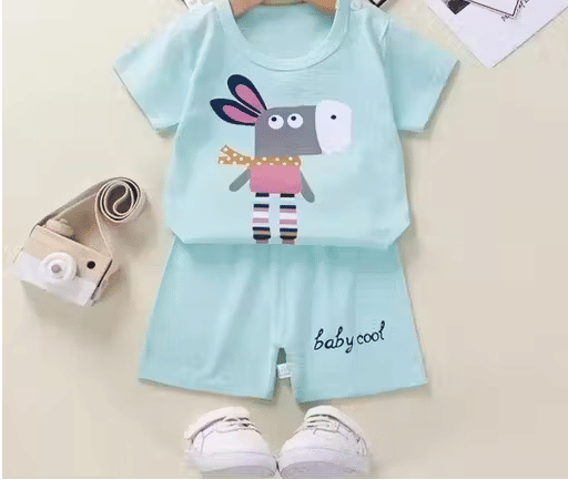 WARSI BROTHER''S Pack of 1 Baby Boys Cotton T-Shirt & Shorts Set ( Sea Green ) WARSI BROTHER''S Pack of 1 Baby Boys Cotton T-Shirt & Shorts Set ( Sea Green )