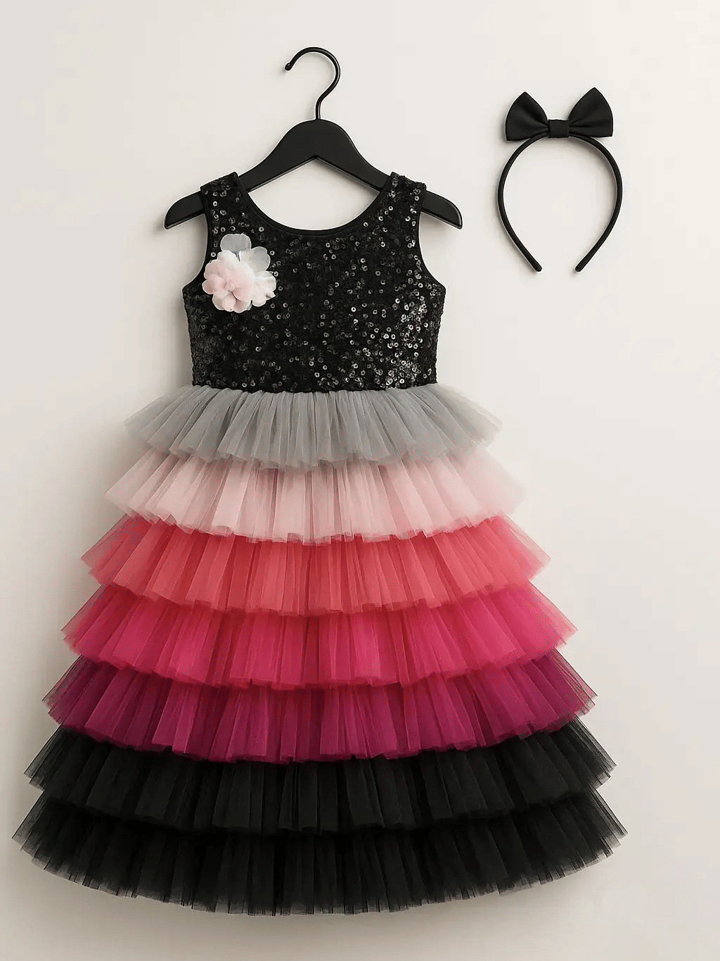 Wah Mayur Net Frock For Girls ( Pack of 1 , Black ) Wah Mayur Net Frock For Girls ( Pack of 1 , Black )