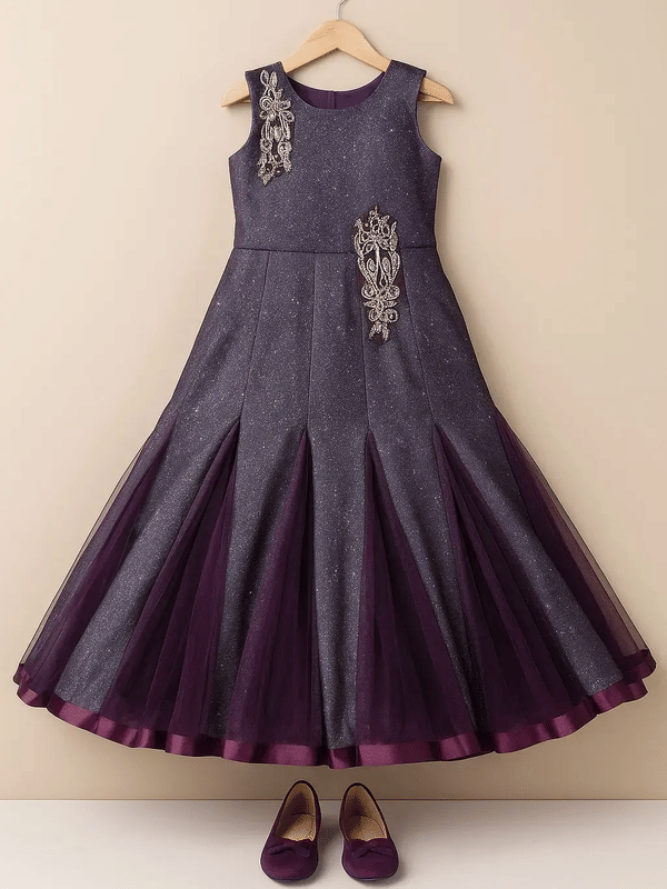 Wah Mayur Net Gown For Girls ( Pack of 1 , Purple )     			Wah Mayur Net Gown For Girls ( Pack of 1 , Purple )