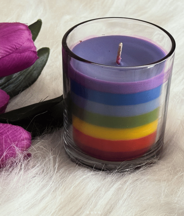     			Wojjoy Multicolour Floral Jar Candle 24 cm ( Pack of 1 )