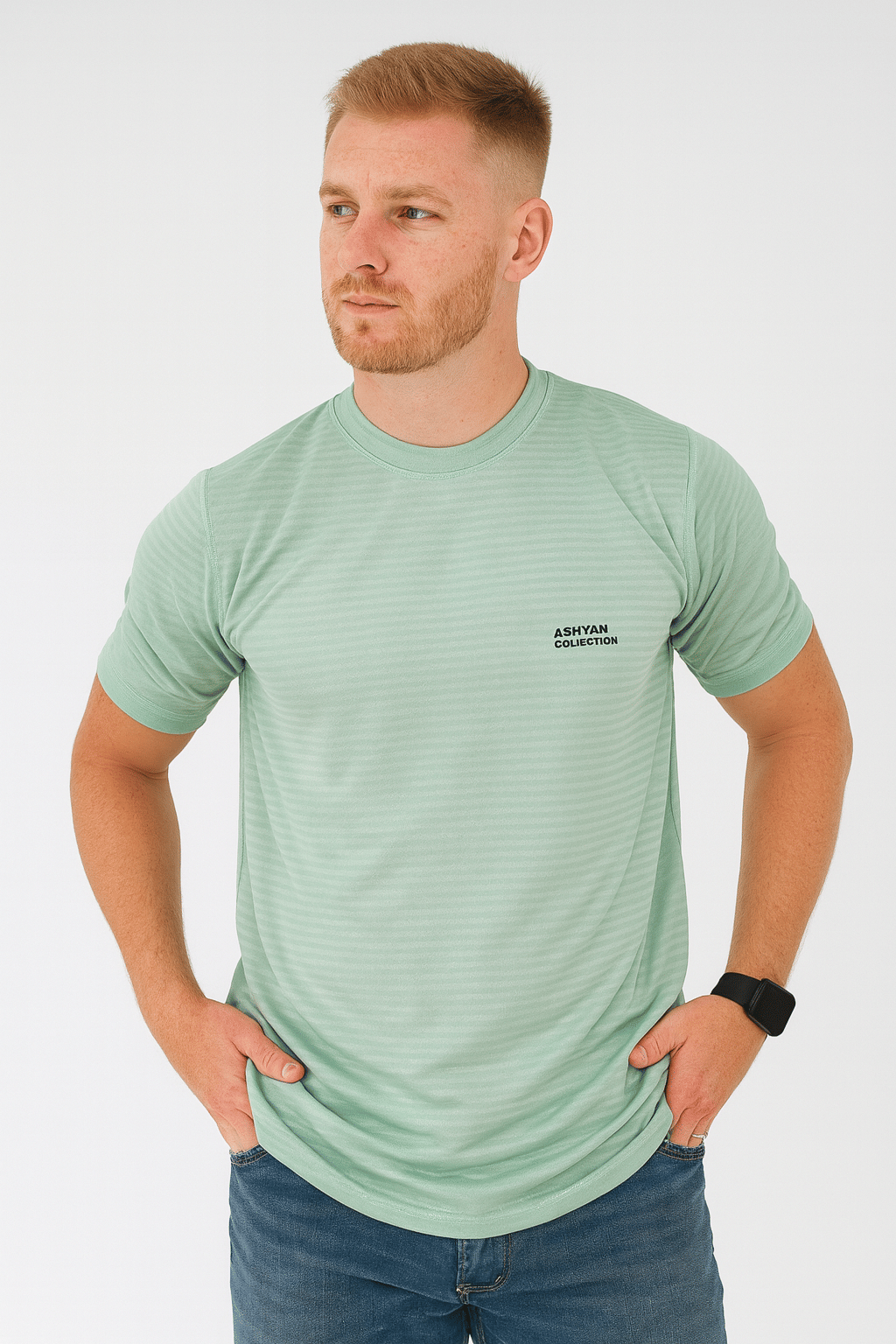 ashiyan Men Cotton Blend Slim Fit Solid T-Shirt ( Green ) ashiyan Men Cotton Blend Slim Fit Solid T-Shirt ( Green )