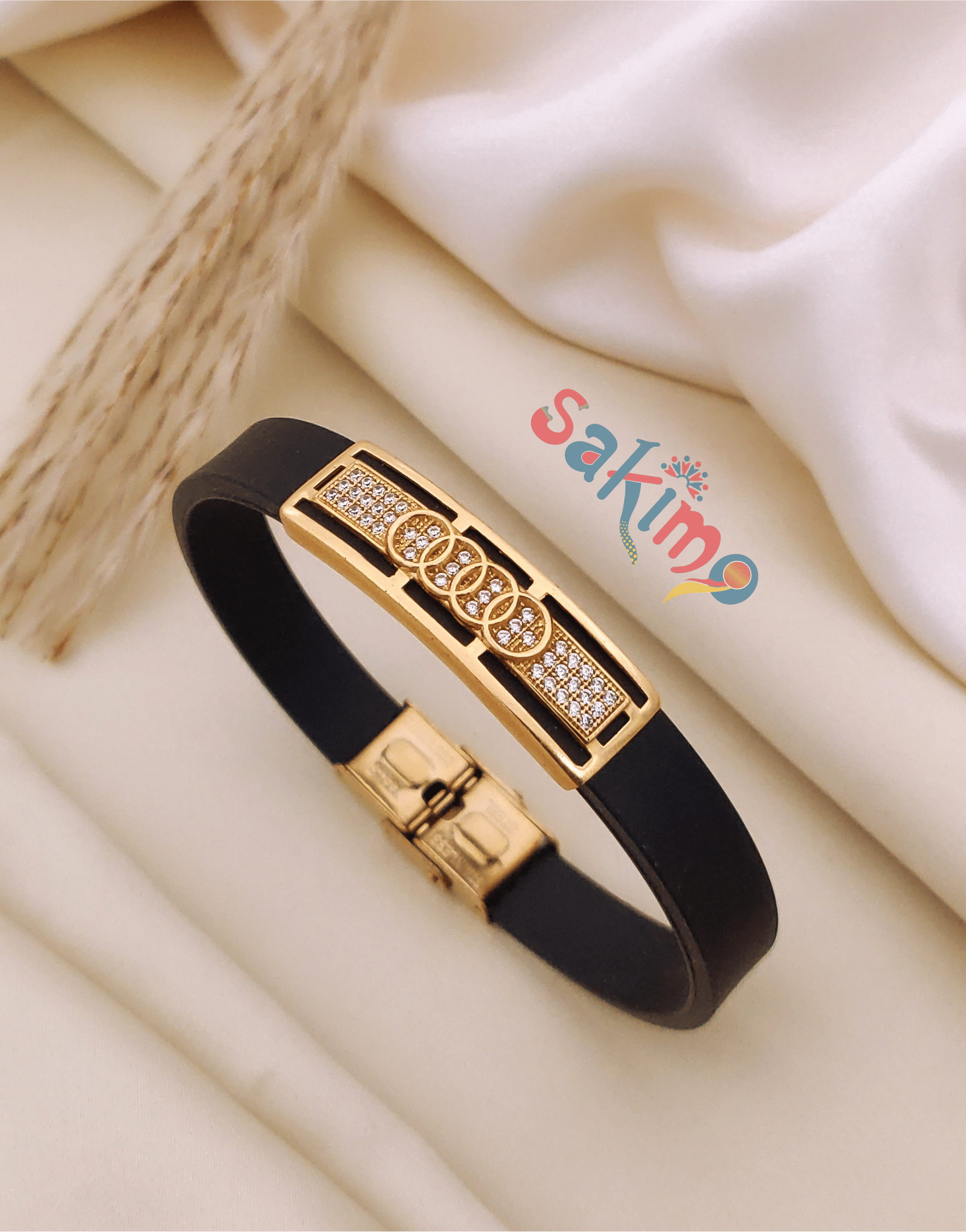     			sakimo Black Bracelet ( Pack of 1 )