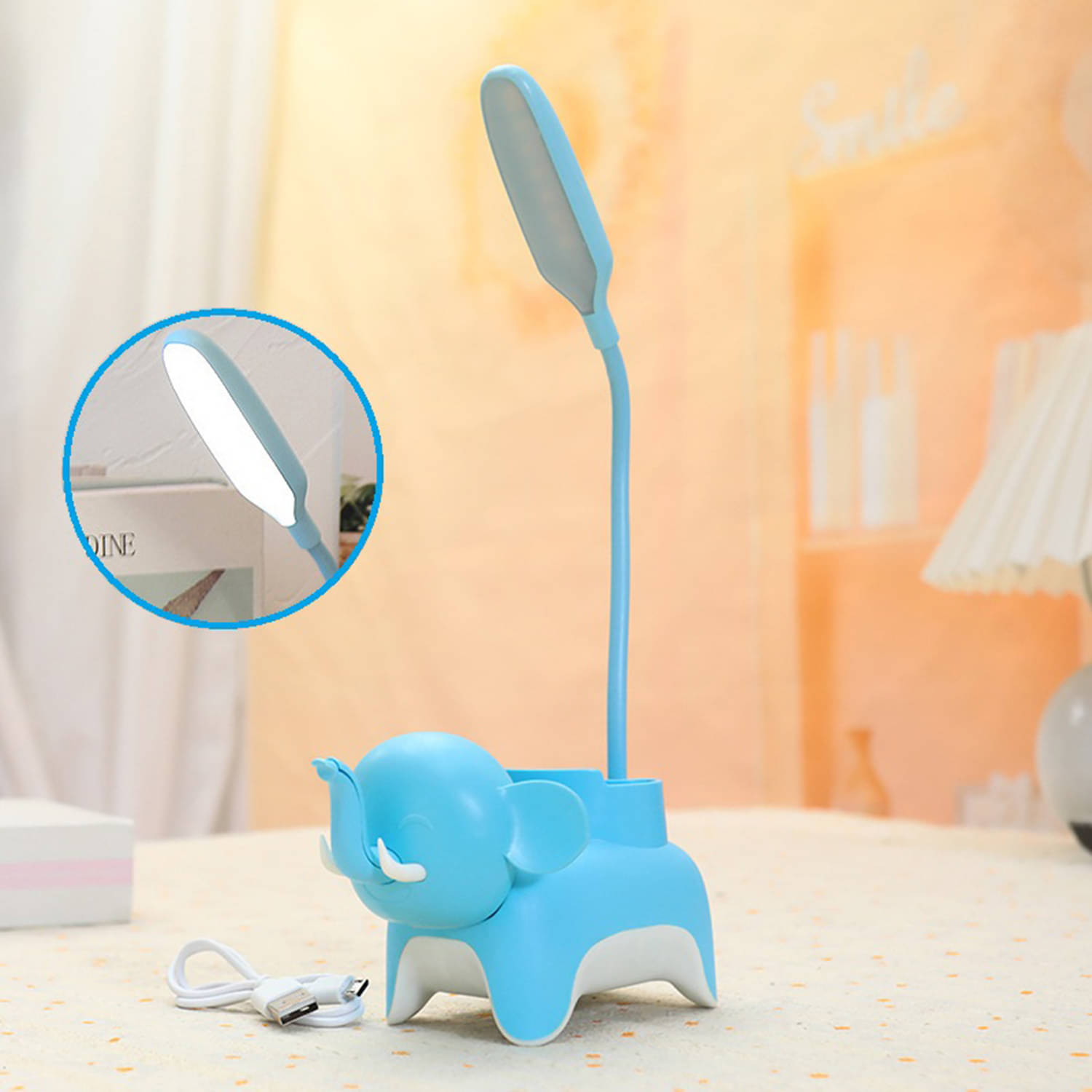     			3Mads Blue Study Table Lamp ( Pack of 1 )