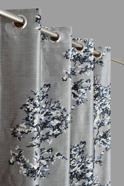 AADI TRADERS Floral Semi-Transparent Eyelet Curtain 7 ft ( Pack of 1 ) - Grey     			AADI TRADERS Floral Semi-Transparent Eyelet Curtain 7 ft ( Pack of 1 ) - Grey
