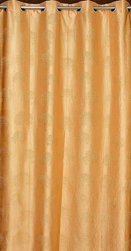 AADI TRADERS Floral Semi-Transparent Eyelet Curtain 5 ft ( Pack of 1 ) - Gold AADI TRADERS Floral Semi-Transparent Eyelet Curtain 5 ft ( Pack of 1 ) - Gold