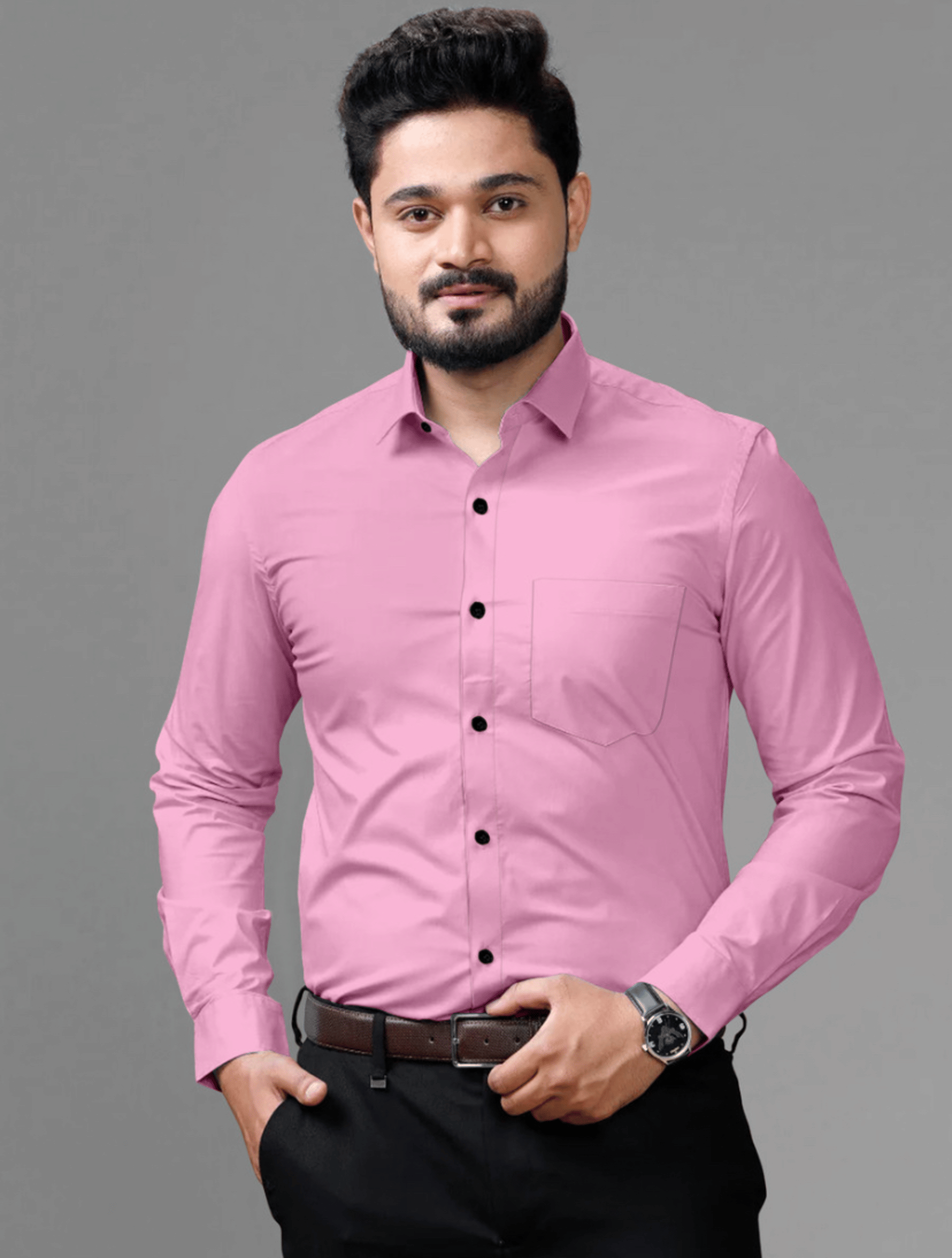 AITAVIK OVERSEAS Poly Cotton Regular Fit Solids Full Sleeves Men's Casual Shirt - Pink ( Pack of 1 ) AITAVIK OVERSEAS Poly Cotton Regular Fit Solids Full Sleeves Men's Casual Shirt - Pink ( Pack of 1 )