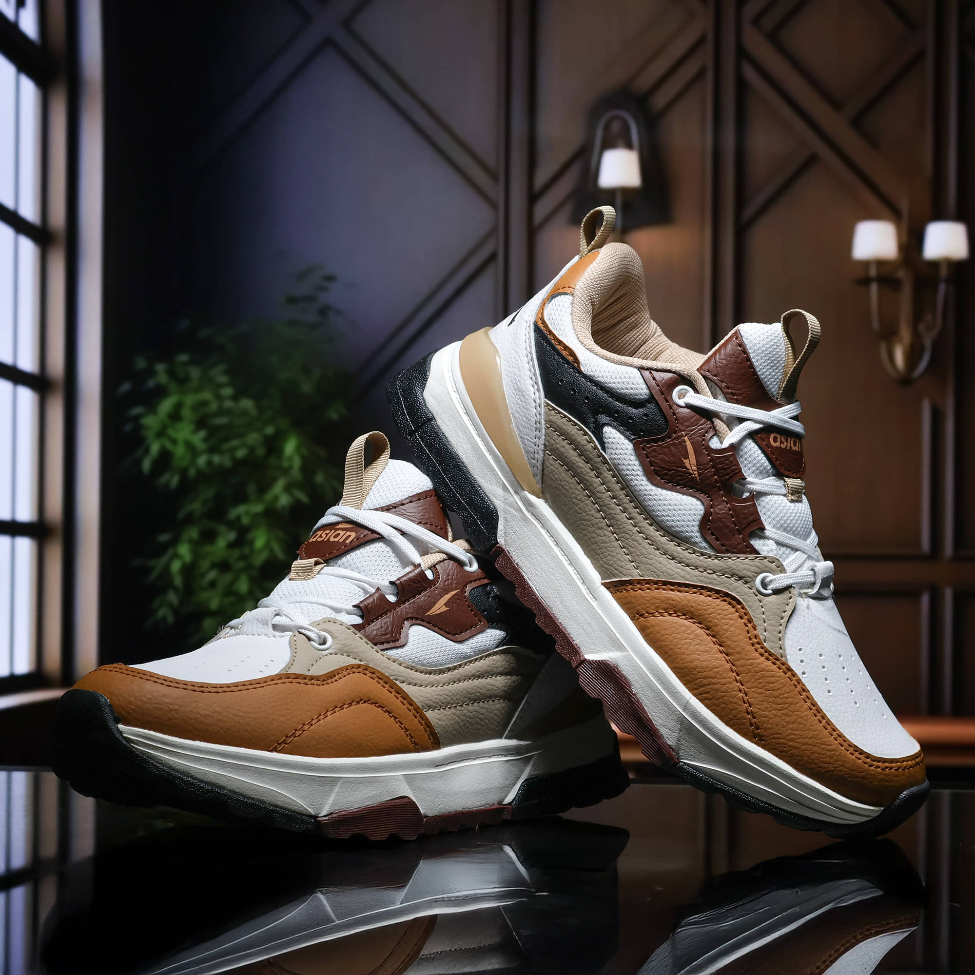     			ASIAN POWERKICK-52 Beige Men's Sneakers