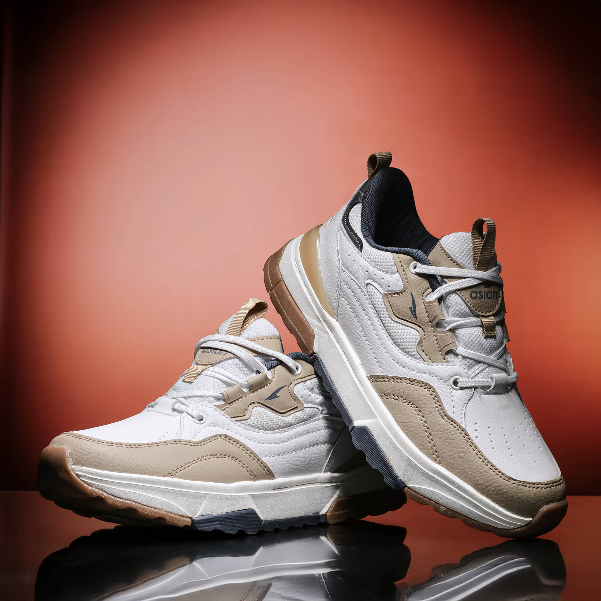     			ASIAN POWERKICK-52 White Men's Sneakers