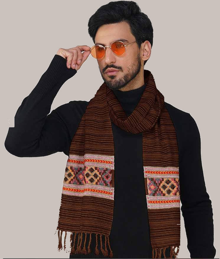     			CAT BUNNY Rust Woolen Men's Shawls ( Pack of 1 )