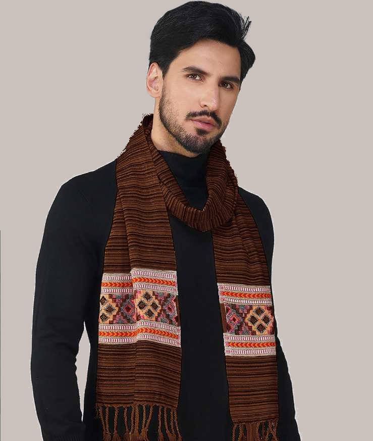     			CAT BUNNY Rust Woolen Men's Shawls ( Pack of 1 )