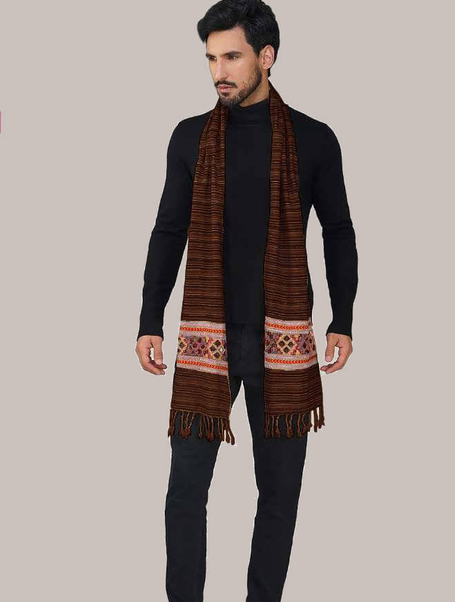     			CAT BUUNY Rust Woolen Men's Shawls ( Pack of 1 )