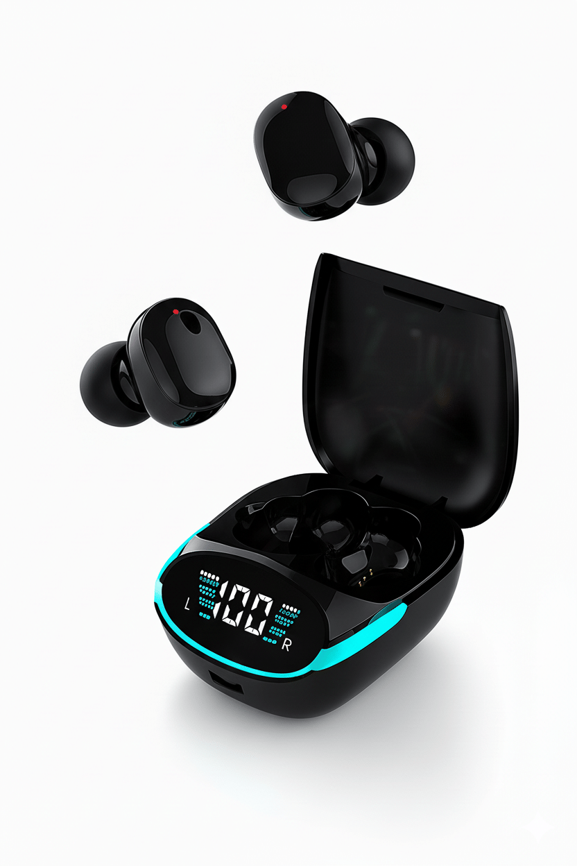     			COREGENIX TG06 Truly Wireless in Ear Earbuds with 25 Hrs Playtime, AI-ENC Mic, Bluetooth 5.3 with Low Latency Gaming, 13mm Bass Drivers, Type-C Fast Charging, Touch Controls, IPX5 Waterproof TWS