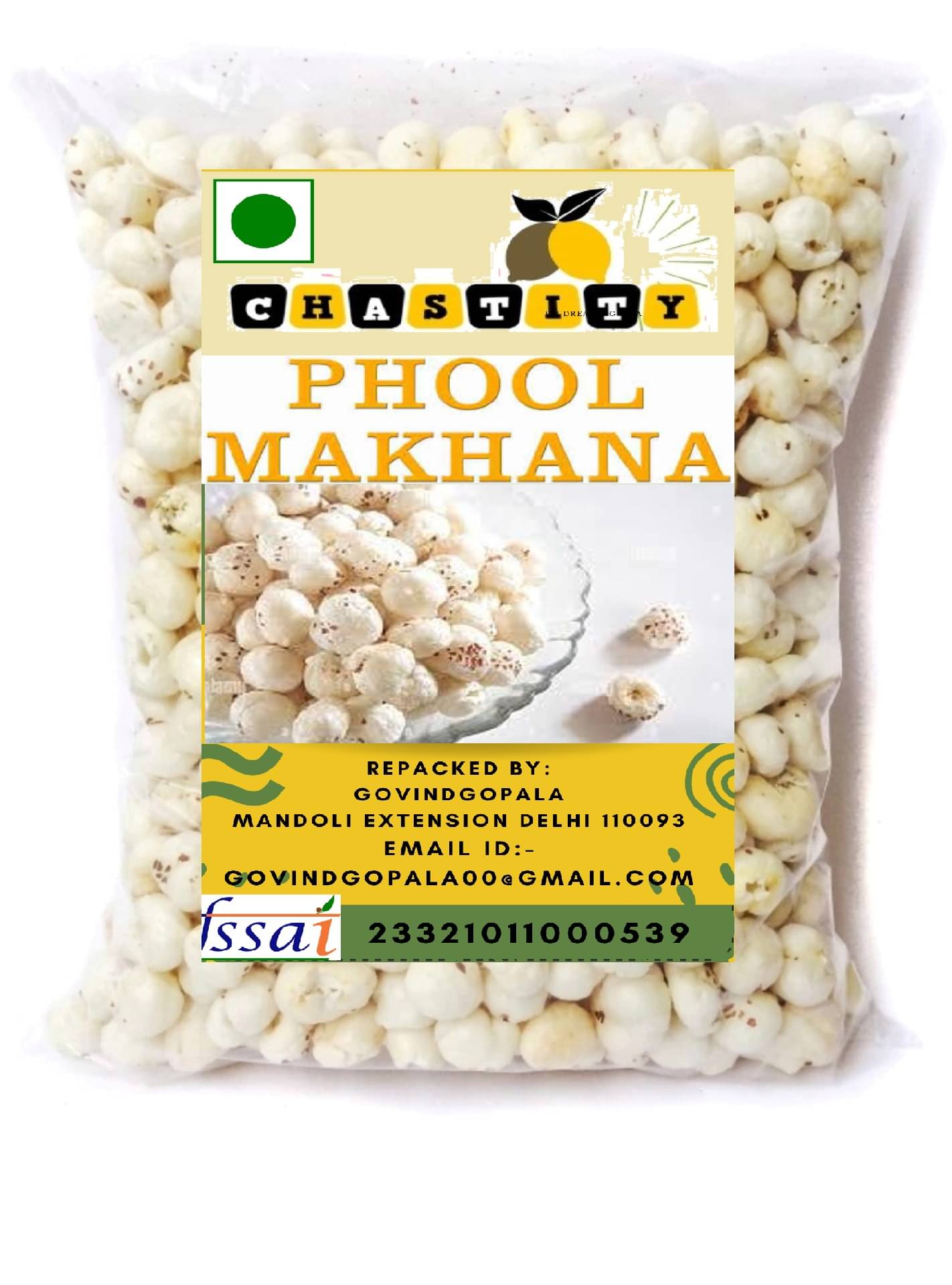     			Chastity Regular phool makhana/lotus seeds 400 g