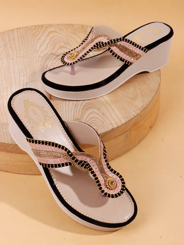 DIPYO Pink Women's Slip On Heels     			DIPYO Pink Women's Slip On Heels