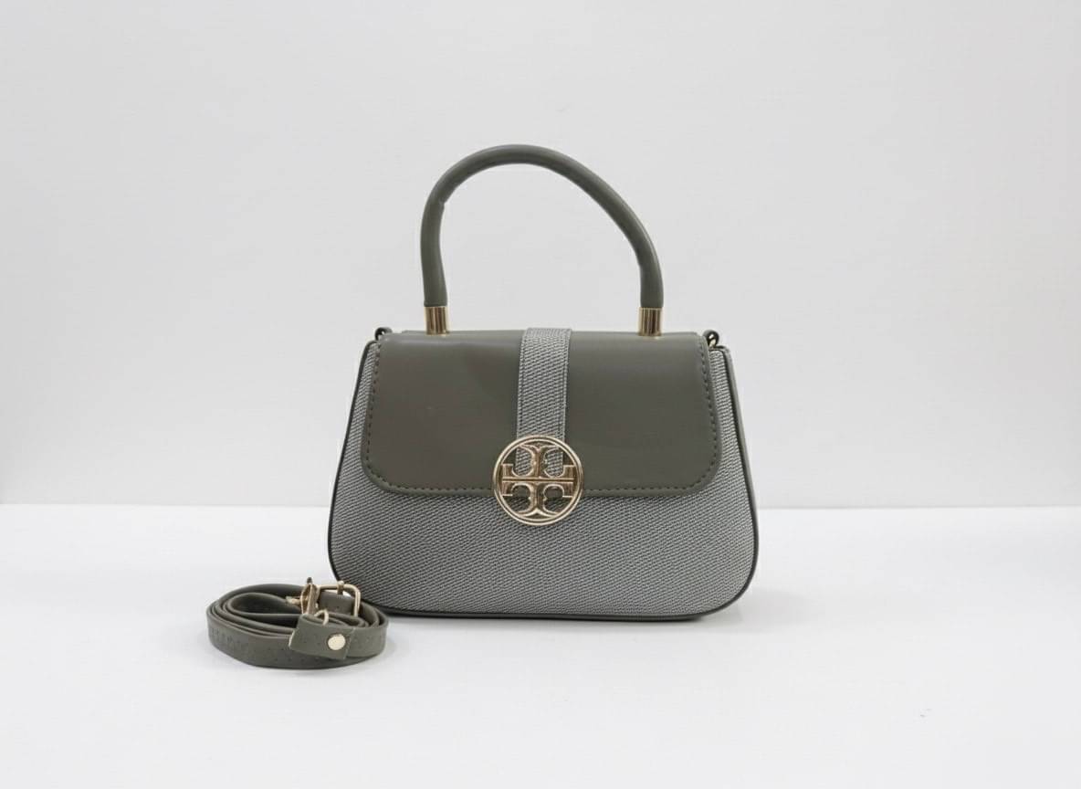     			De Elmore Satchel Bag Faux Leather Set of 1 ( Olive )