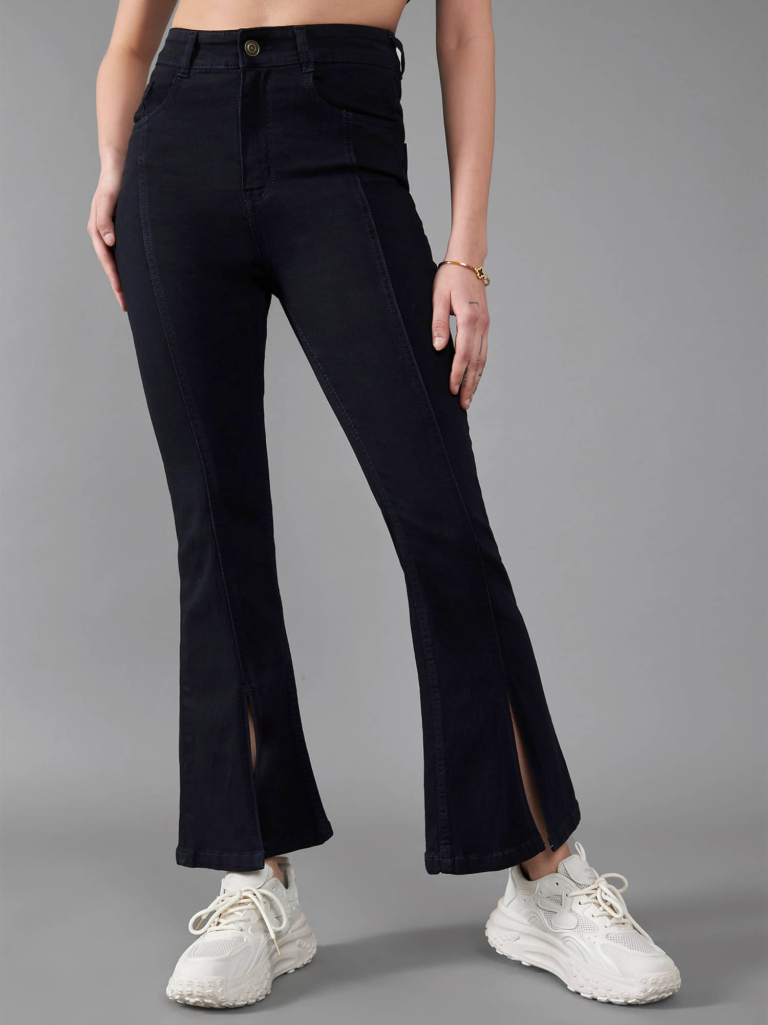     			Dolce Crudo Women's Bootcut High-Rise Jeans ( Black )