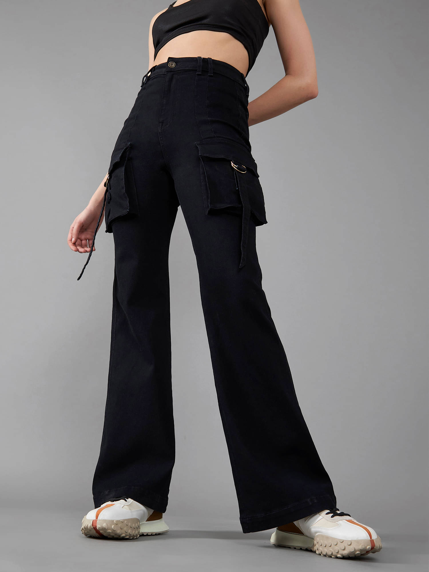     			Dolce Crudo Women's Bootcut High-Rise Jeans ( Black )