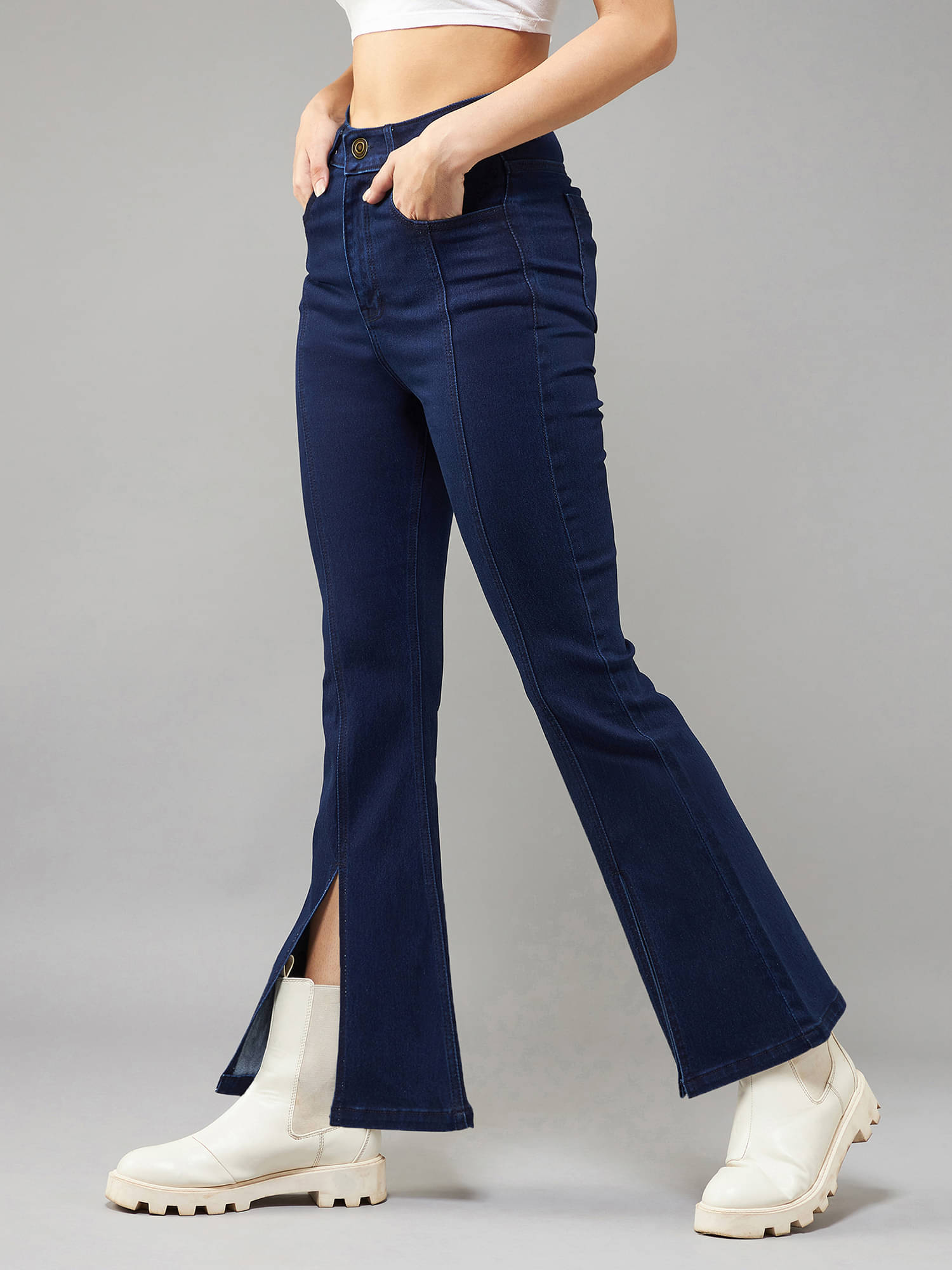    			Dolce Crudo Women's Bootcut High-Rise Jeans ( Navy )