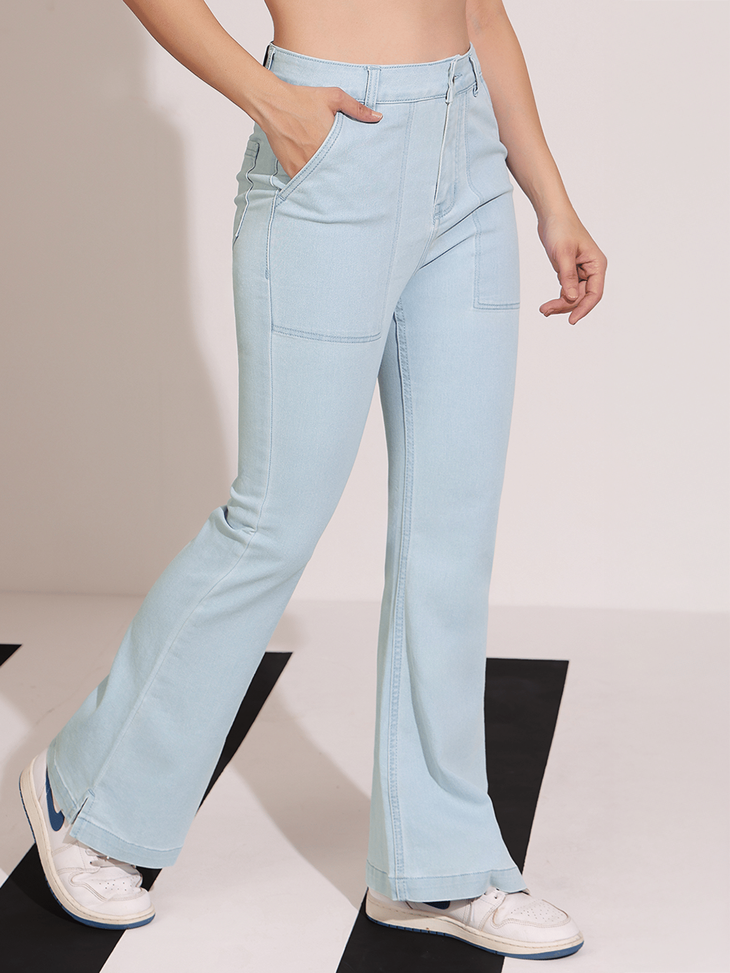     			Dolce Crudo Women's Bootcut High-Rise Jeans ( Blue )