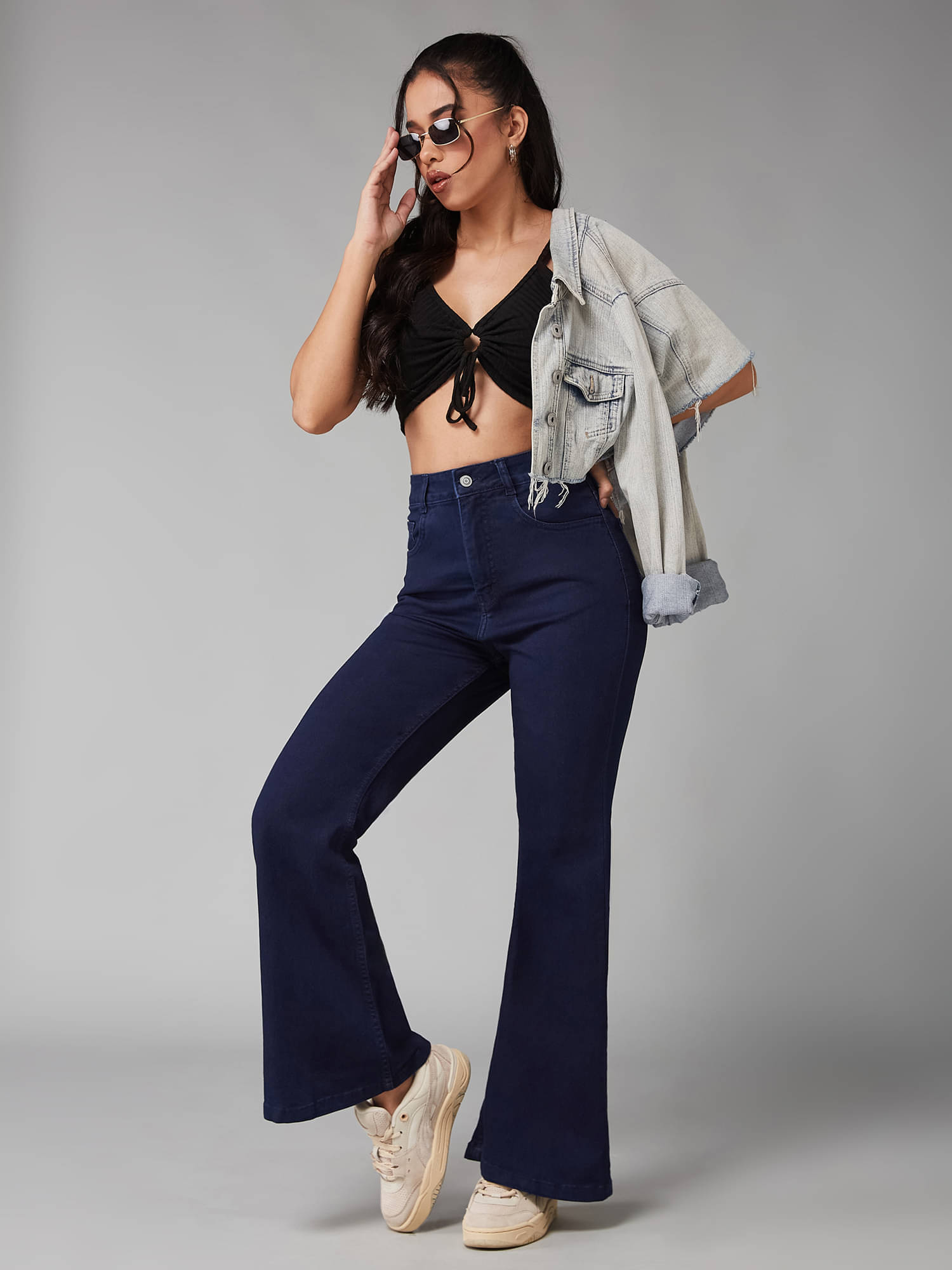     			Dolce Crudo Women's Bootcut High-Rise Jeans ( Navy Blue )