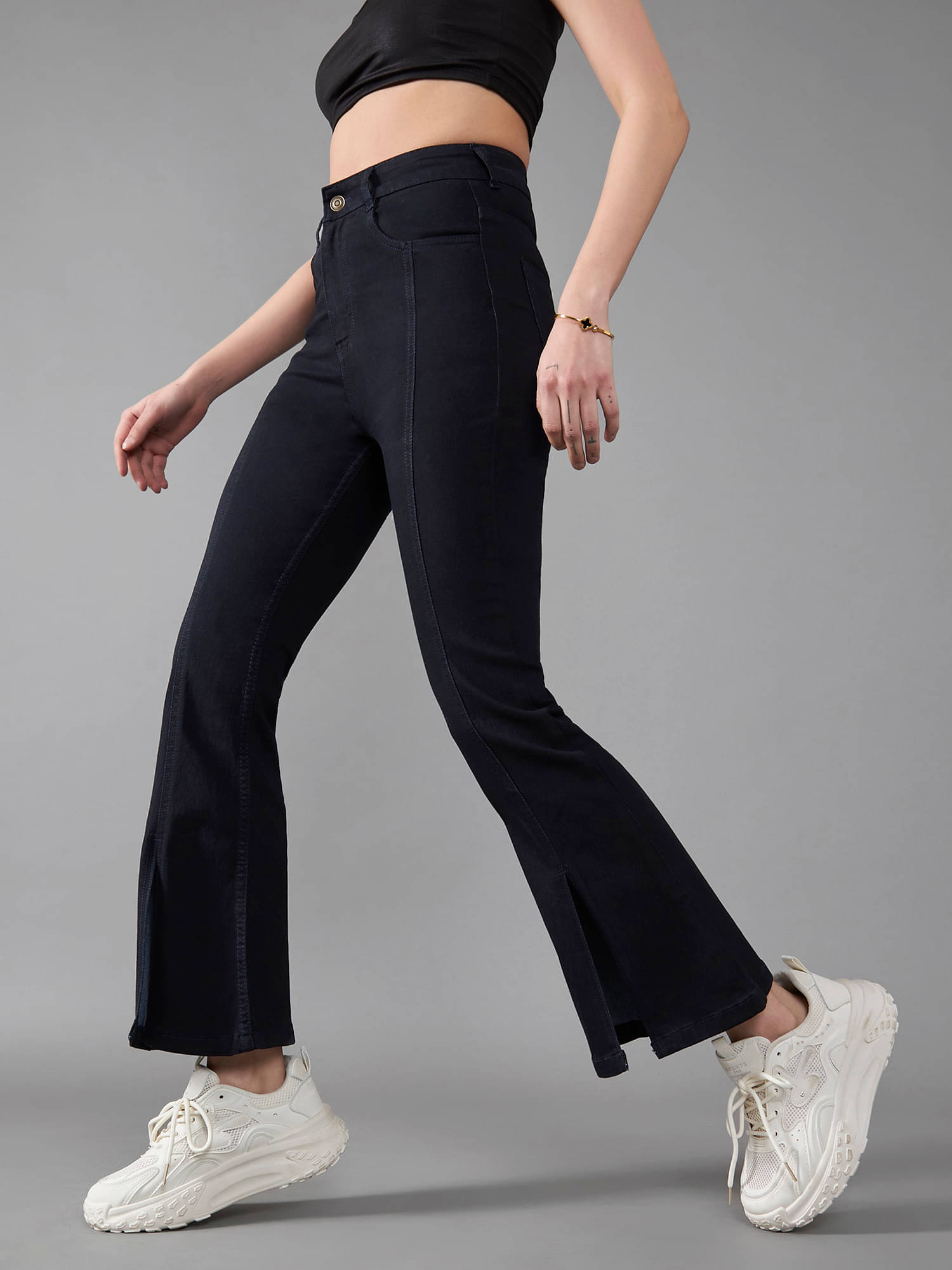     			Dolce Crudo Women's Bootcut High-Rise Jeans ( Black )