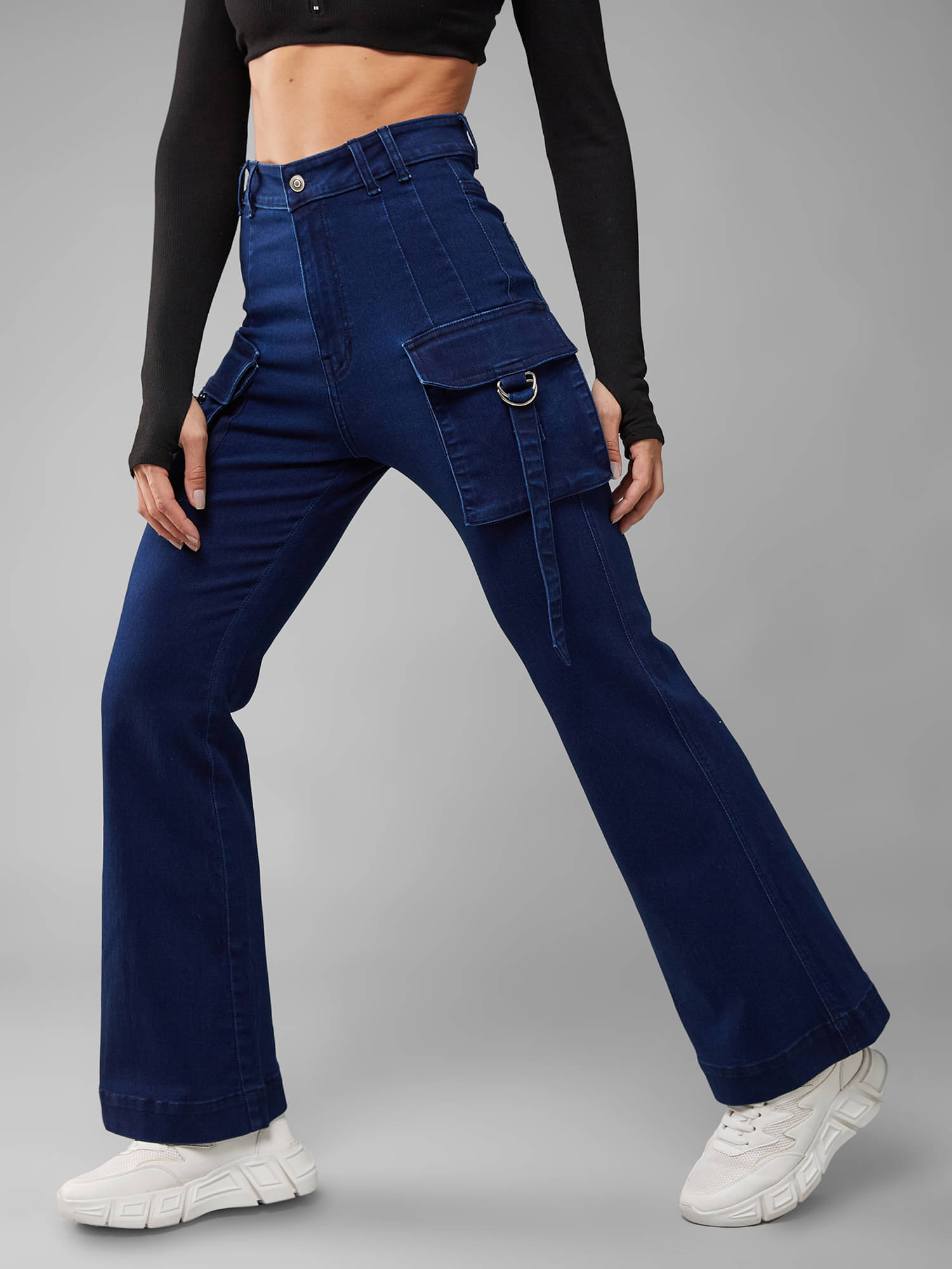     			Dolce Crudo Women's Bootcut High-Rise Jeans ( Blue )
