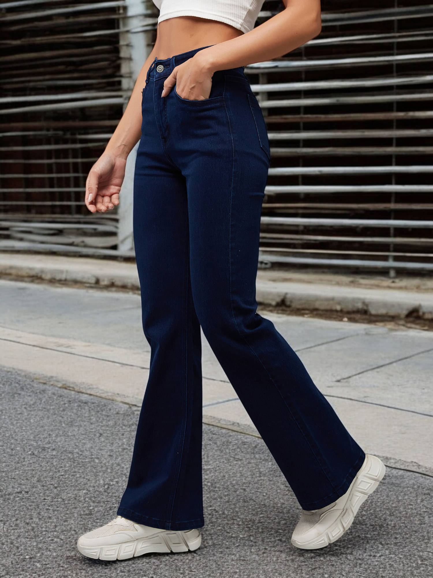     			Dolce Crudo Women's Bootcut High-Rise Jeans ( Navy Blue )