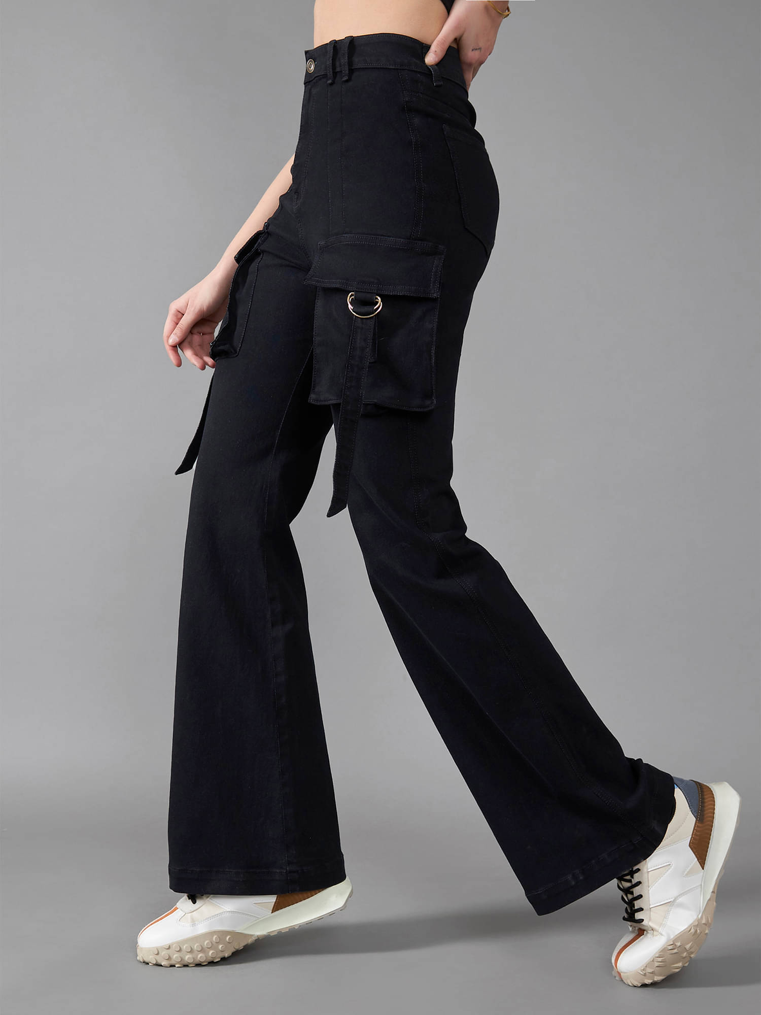     			Dolce Crudo Women's Bootcut High-Rise Jeans ( Black )