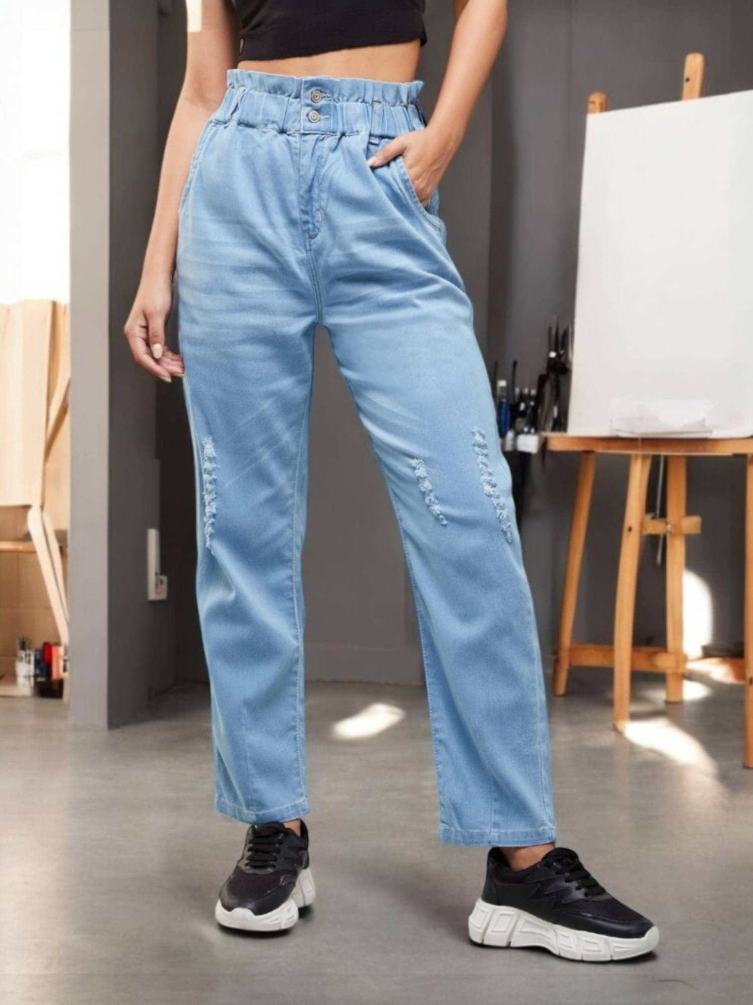     			Dolce Crudo Women's Regular Fit High-Rise Jeans ( Blue )
