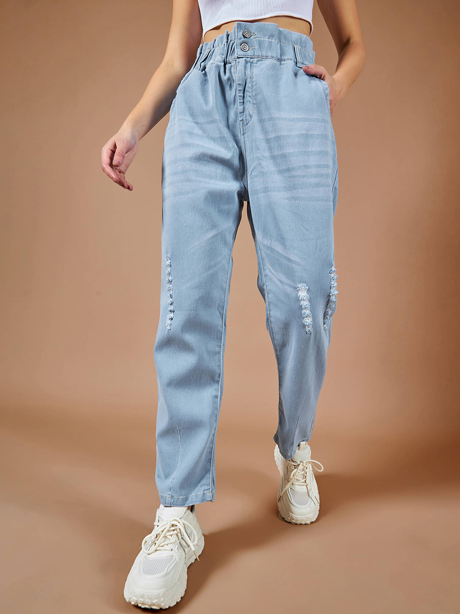     			Dolce Crudo Women's Regular Fit High-Rise Jeans ( Blue )