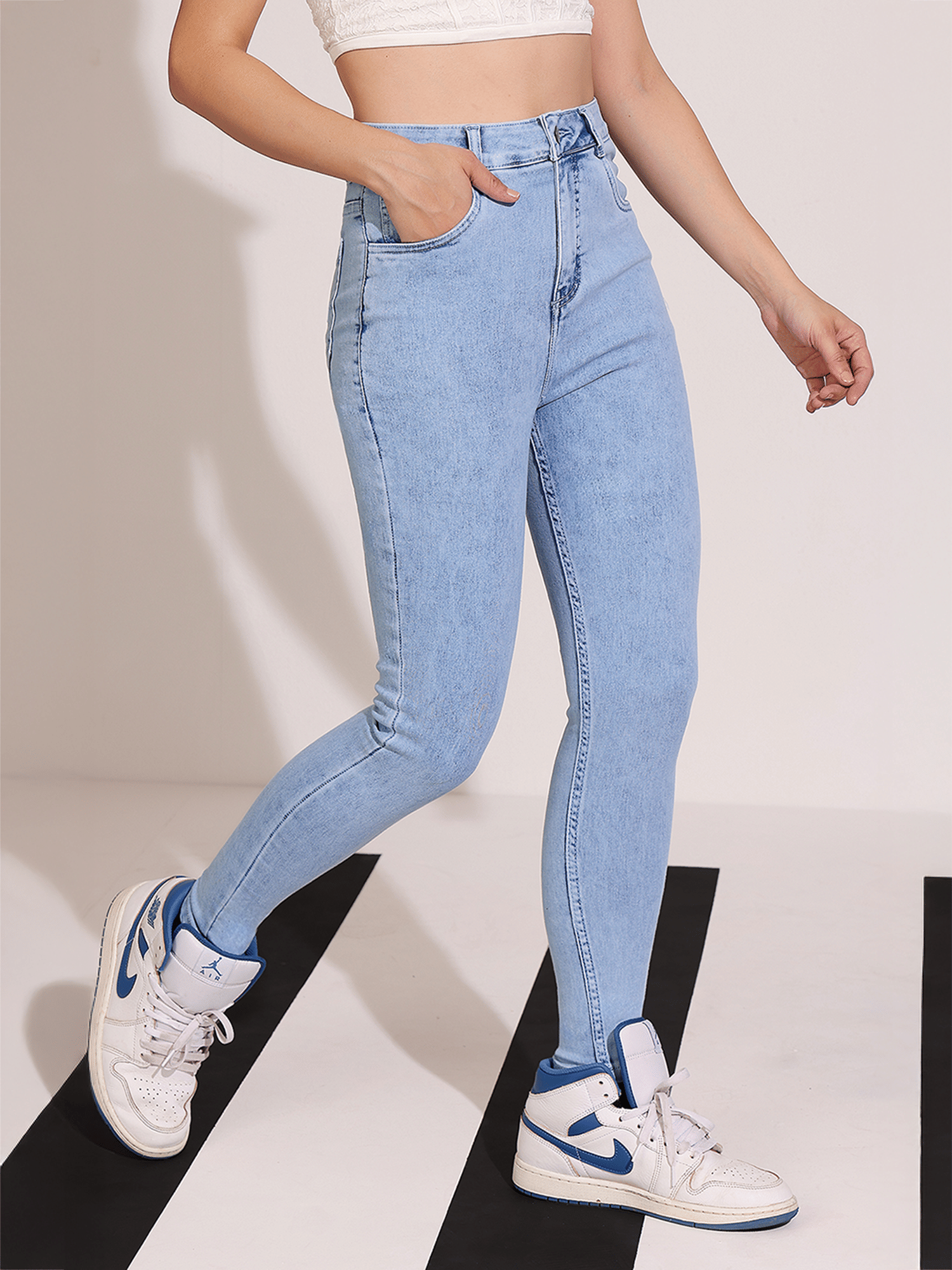     			Dolce Crudo Women's Skinny Fit High-Rise Jeans ( Blue )