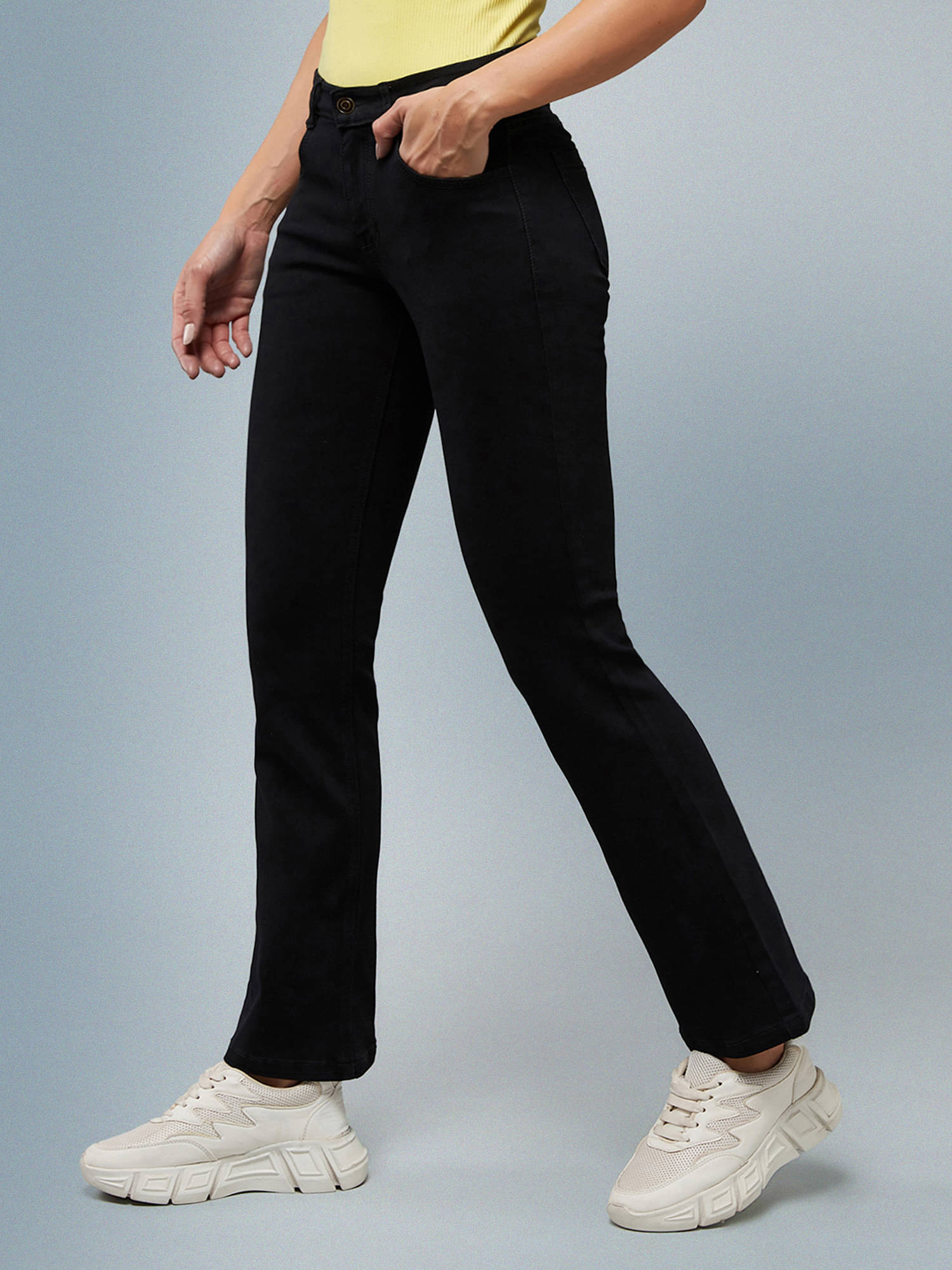     			Dolce Crudo Women's Wide Leg High-Rise Jeans ( Black )