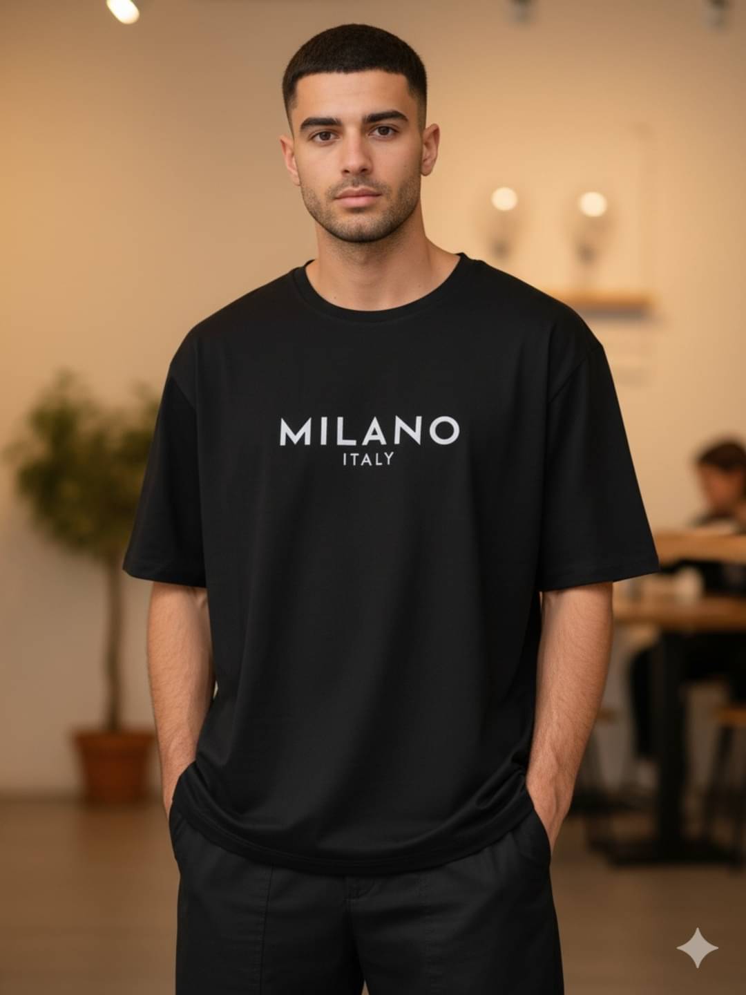 ELBATROSS Men Cotton Blend Oversized Fit Printed T-Shirt ( Black ) ELBATROSS Men Cotton Blend Oversized Fit Printed T-Shirt ( Black )