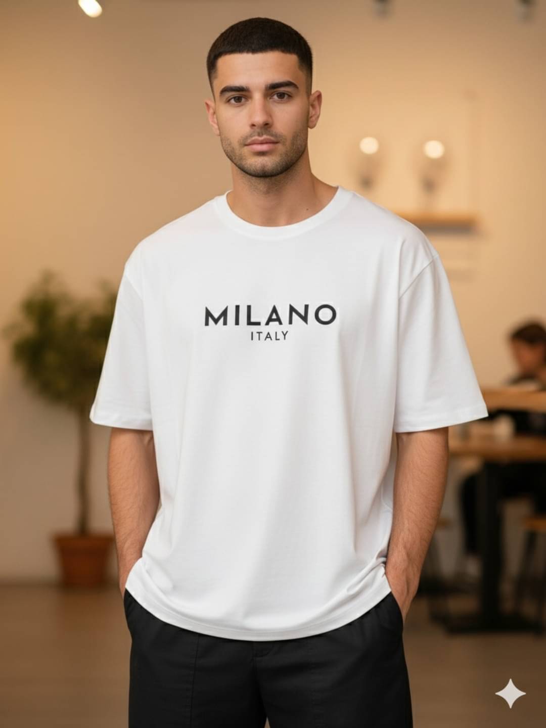     			ELBATROSS Men Cotton Blend Oversized Fit Printed T-Shirt ( White )